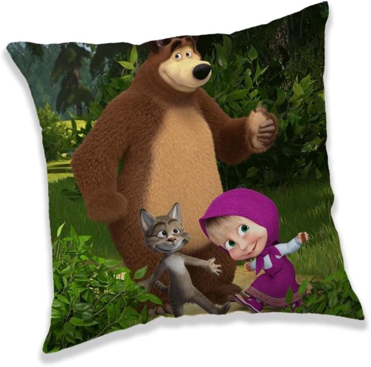 Jerry Fabrics Dekokissen Jerry Fabrics Mascha u. der Bär Kissen Dekokissen 40 x 40 cm