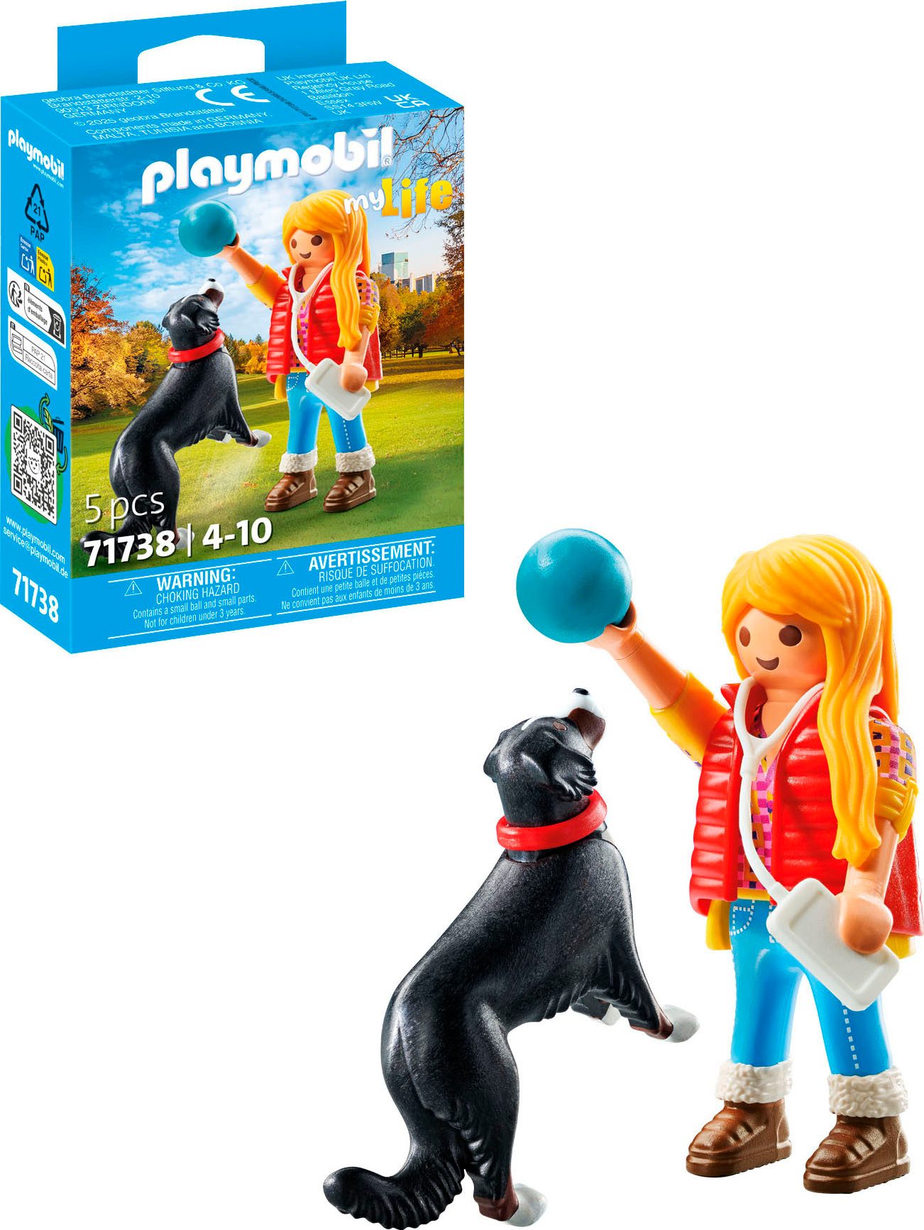 Playmobil® Frau mit Sennenhund (71738), Playmobil My Life Konstruktions-Spi günstig online kaufen