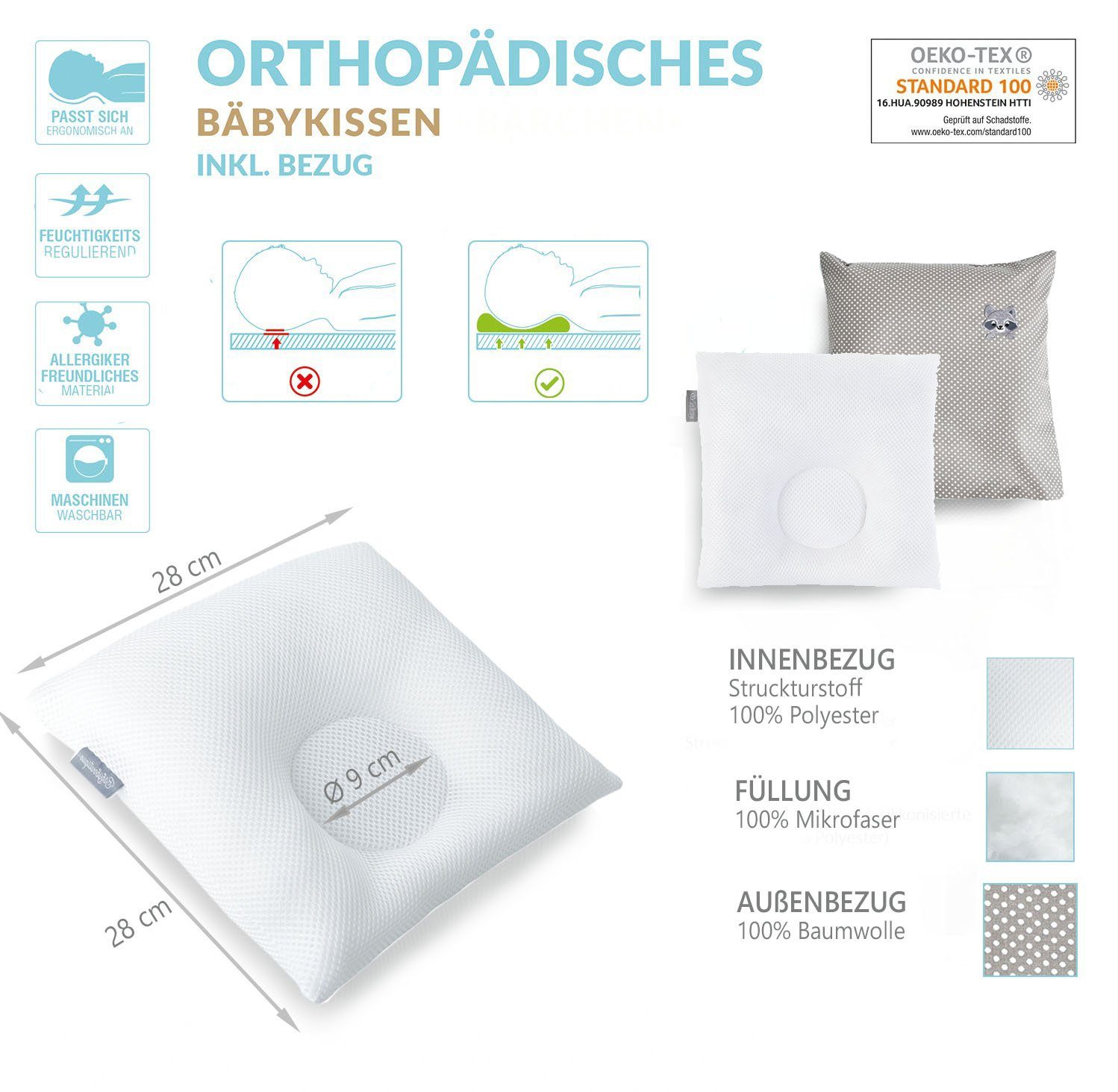 SEI Design Babykissen mit Kopfmulde gegen günstig online kaufen