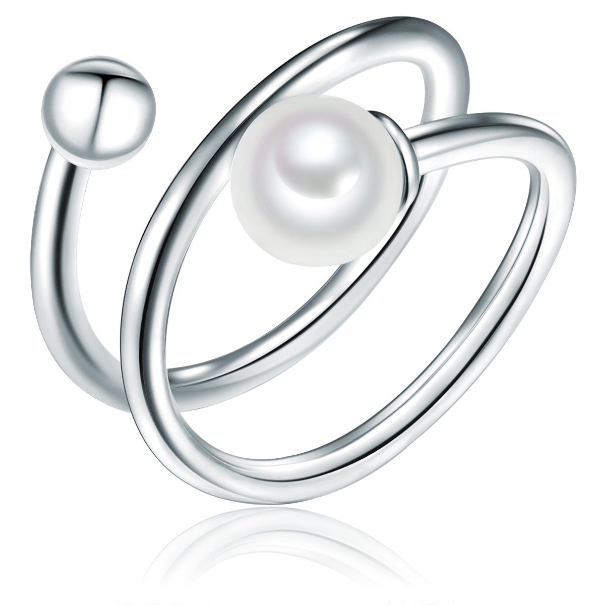 Perlenring silber