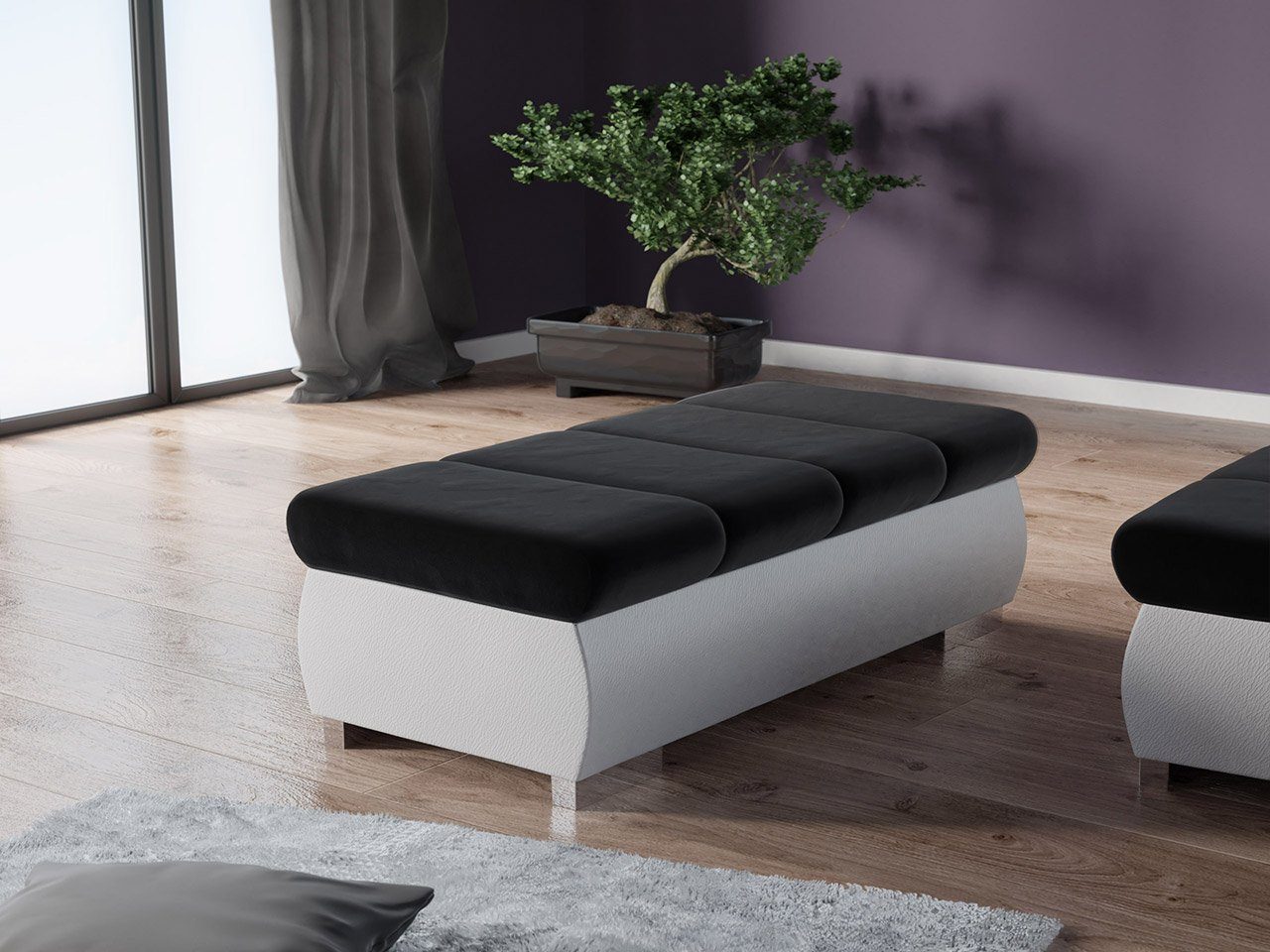 MIRJAN24 Polsterhocker Bangkok Groß, Holzkonstruktion, 120x60x39 günstig online kaufen