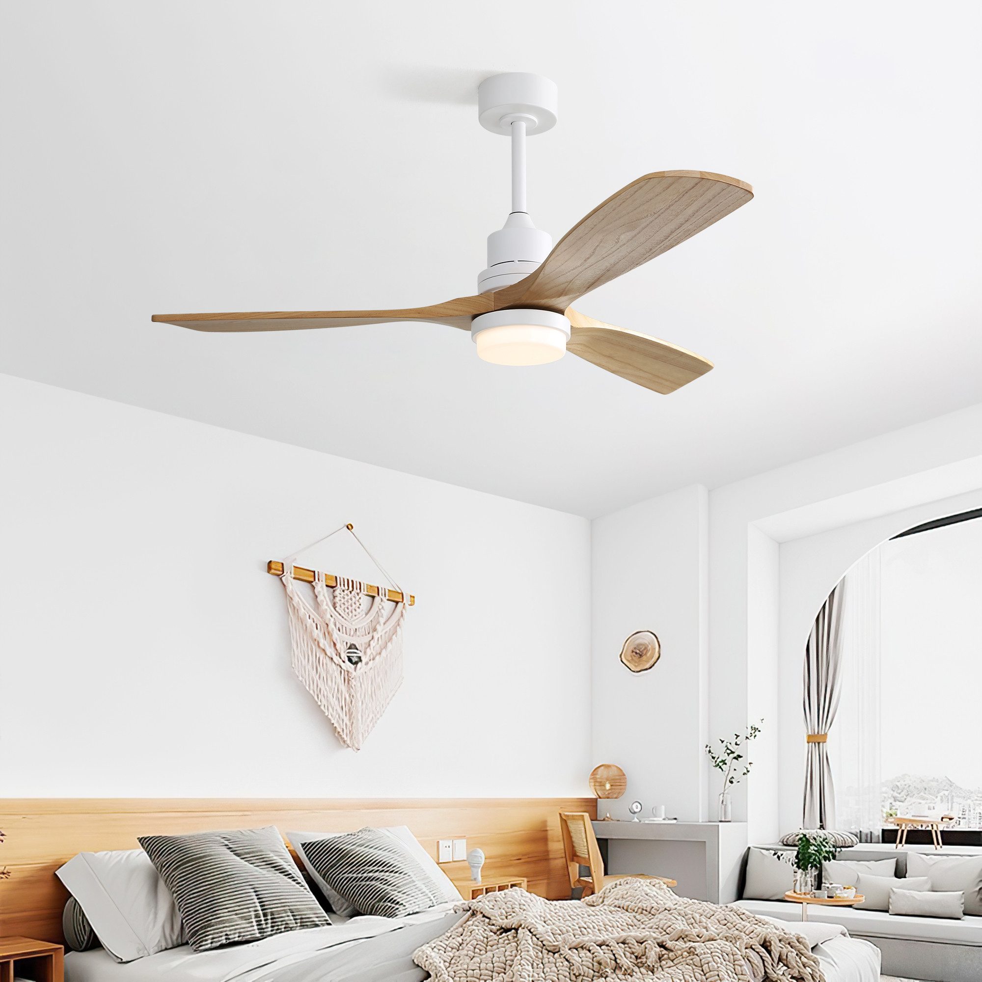 MODFU Deckenventilator Holzdesign mit reversibler Funktion, günstig online kaufen