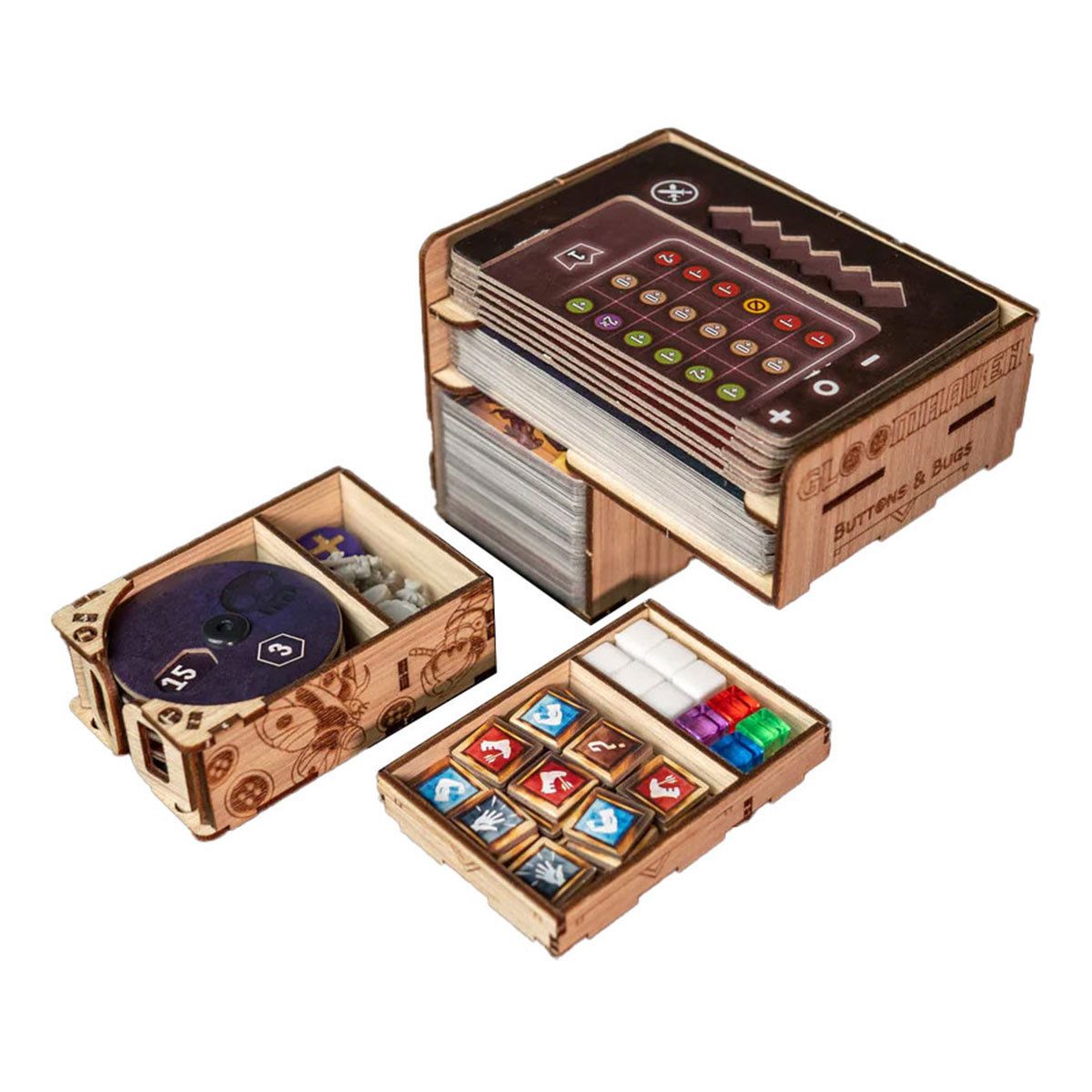 Laserox Spiel Insert Gloomhaven Buttons & Bugs - Organizer