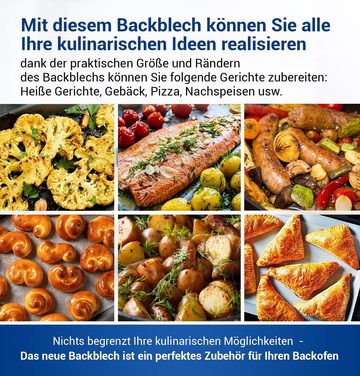VIOKS Backblech Kuchenblech Ersatz für Zanussi 353193923/3, emailliert, 422 x 370 x 23 mm für Backofen