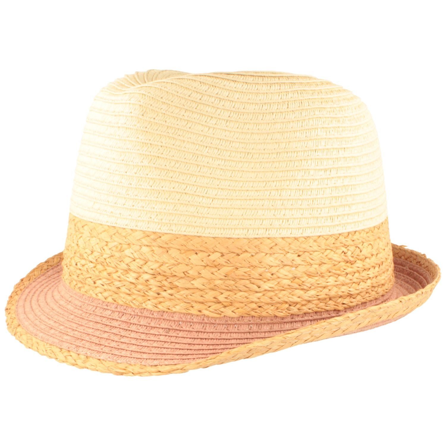 Breiter Strohhut Knautschbarer mehrfarbiger Trilby günstig online kaufen
