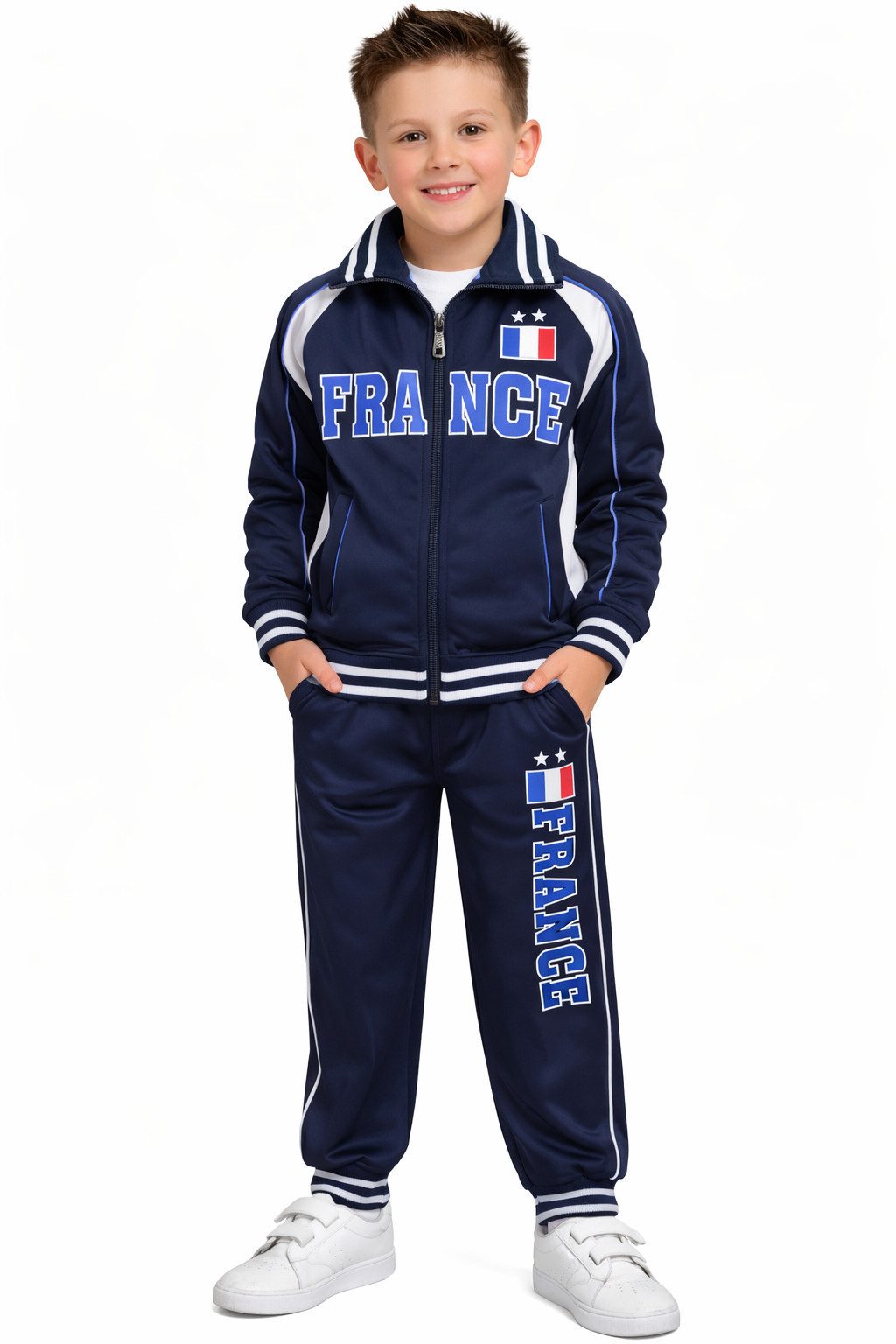 Fashion Boy Trainingsanzug Frankreich Trainingsanzug Freizeitanzug Jogginganzug JF5e (Set, Jacke + Hose)