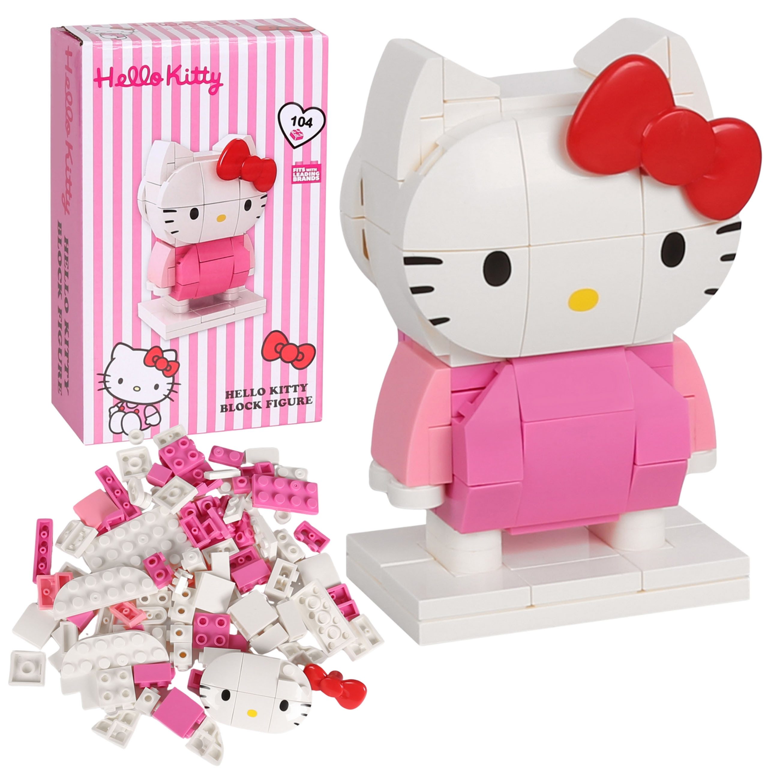 Hello Kitty 3D-Figur Hello Kitty Bausteine zum Zusammensetzen, 104 Teile Konstruktionsspielsteine