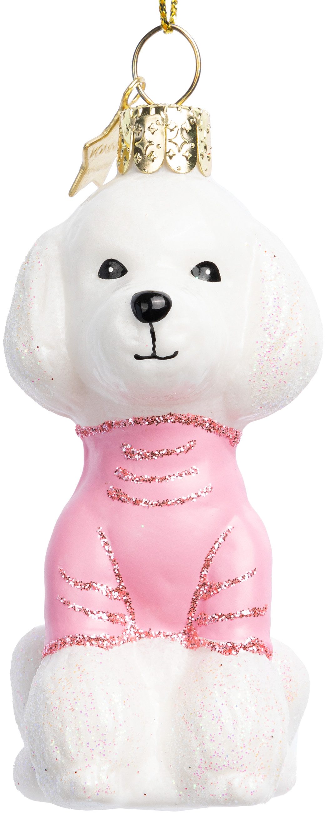 SIKORA Christbaumschmuck Pudel Rosa Shirt besondere Weihnachtskugel Glas An günstig online kaufen