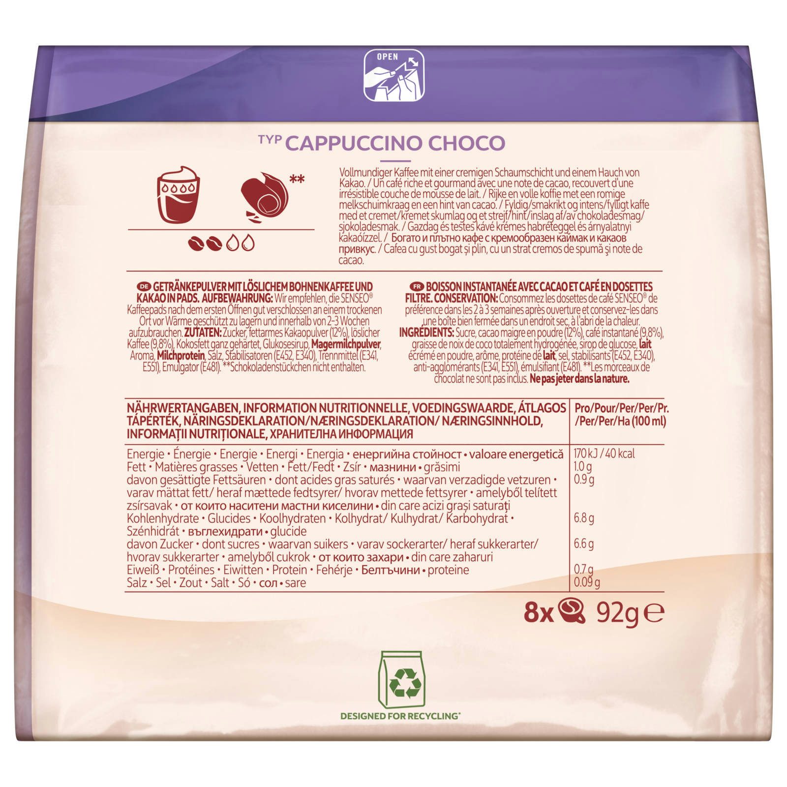 Senseo Kaffee Pads Creamy Collection Milk Range Vielfaltspaket 5 Sorten 80 Getränke, (Packung, 10er Pack)
