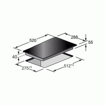 Kaiser Küchengeräte Induktions-Kochfeld, KCT 3726 FI W, Weißes Glas, Facette vorne,30 cm