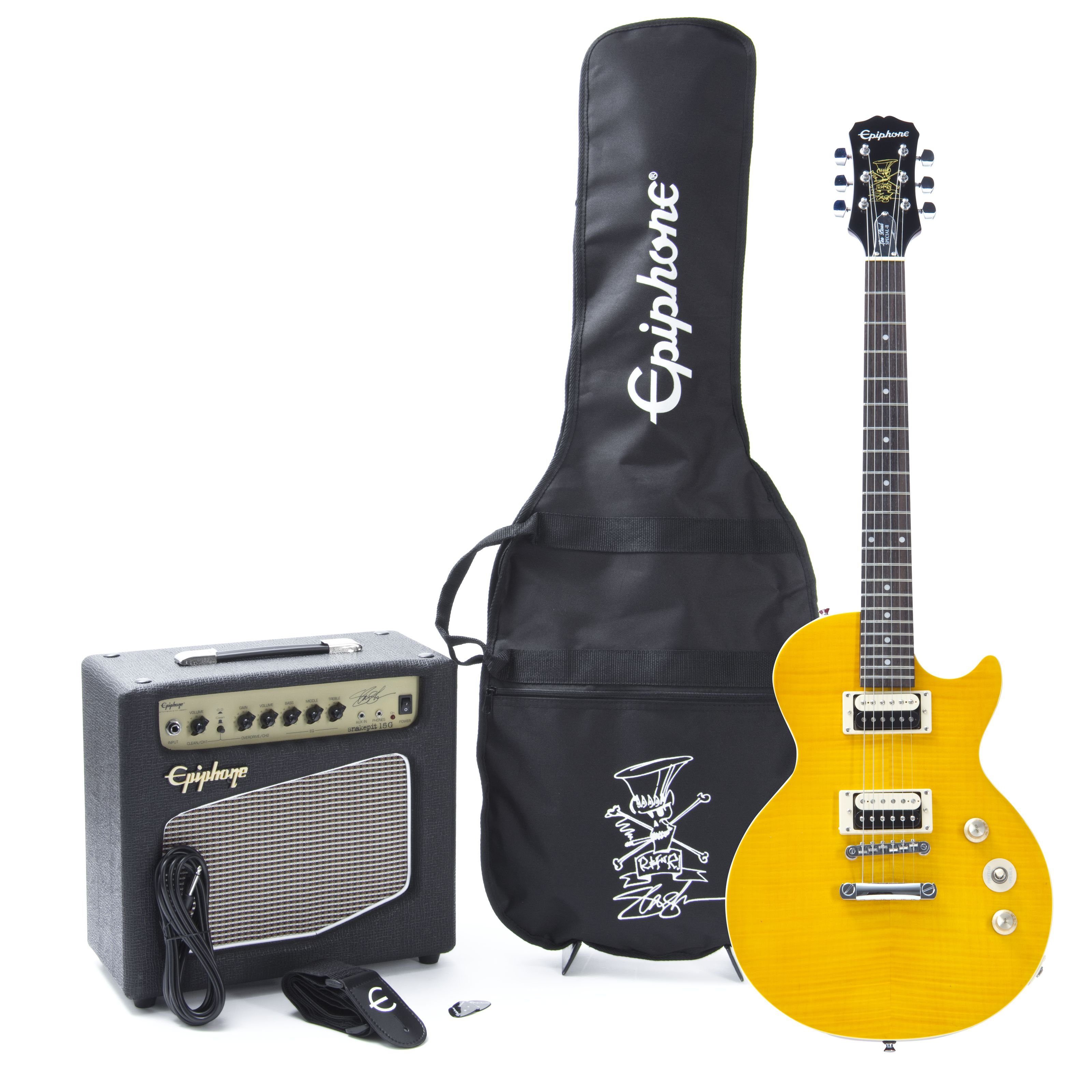 Epiphone Spielzeug-Musikinstrument, Slash AFD Les Paul Special II Performance Pack - Single Cut E-Gitarre | Musikspielzeug