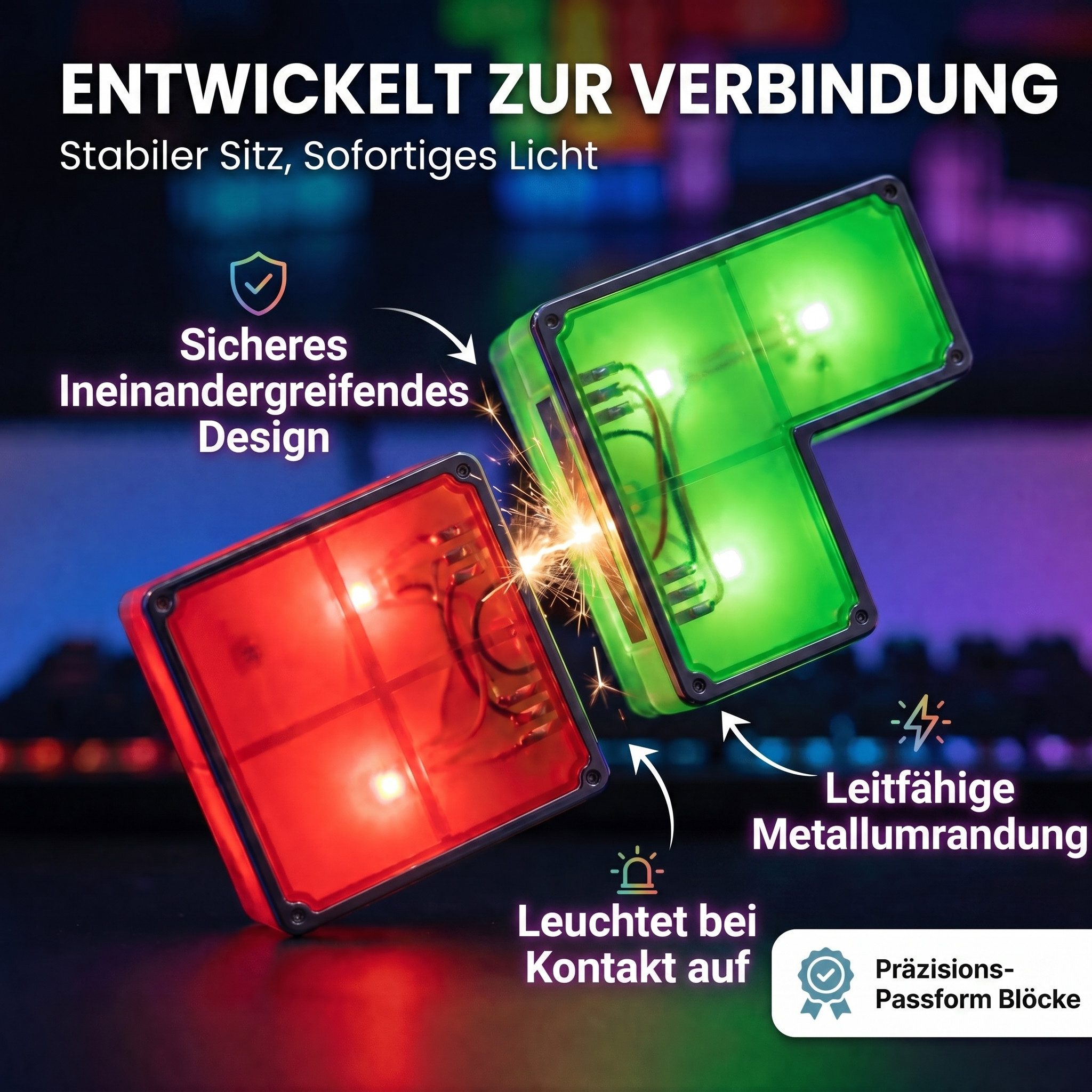 Goods+Gadgets LED Schreibtischlampe GOODS+GADGETS LED Tetris Block Lampe – Retro Deko & Stimmungslicht, Retro Deko Tisch-Leuchte
