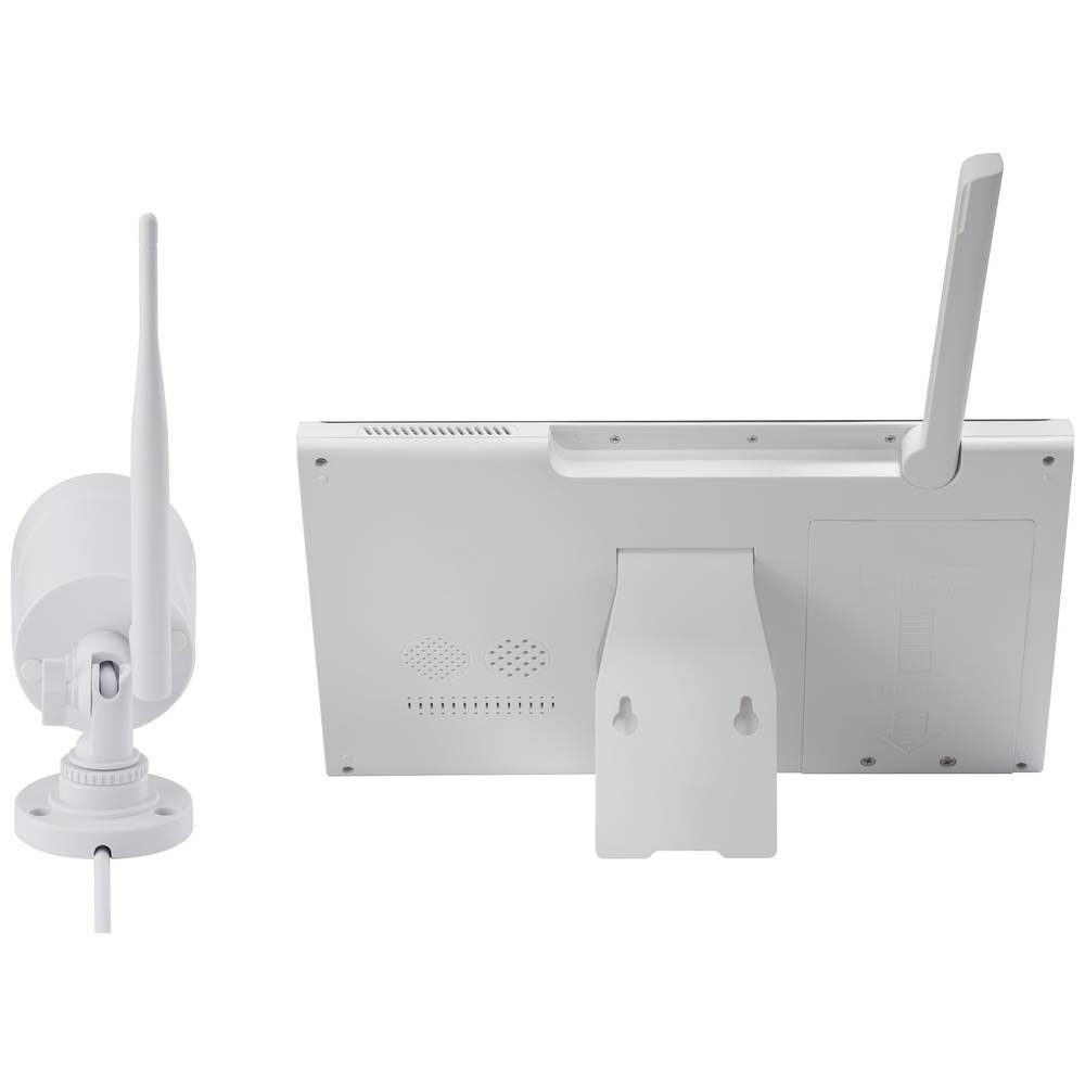 Sygonix Überwachungskamera Funk-Überwachungsset 25.6 cm (10.1″ SY-5046554 (mit 2-Wege-Kommunikation, mit IR-LEDs, Aufnahme auf Speicherkarte)