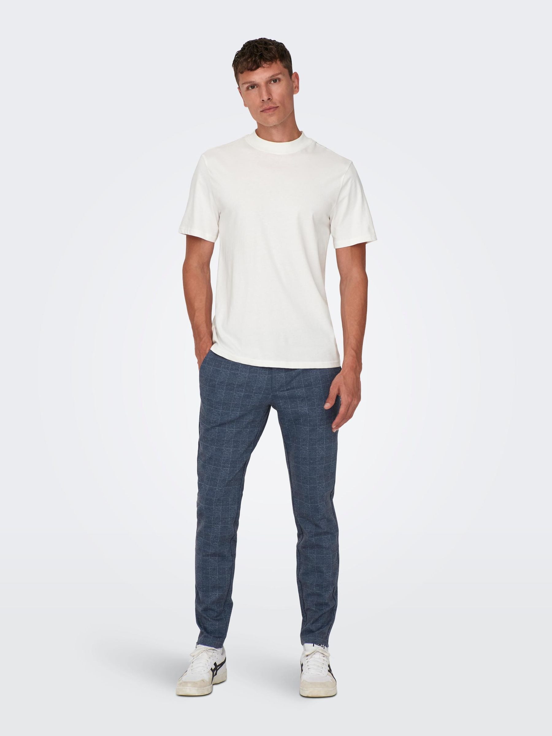 ONLY & SONS Chinohose Stoffhose Karierte Stretch Trousers ONSMARK ONSMARK SLIM CHECK PANTS 9887 NOOS