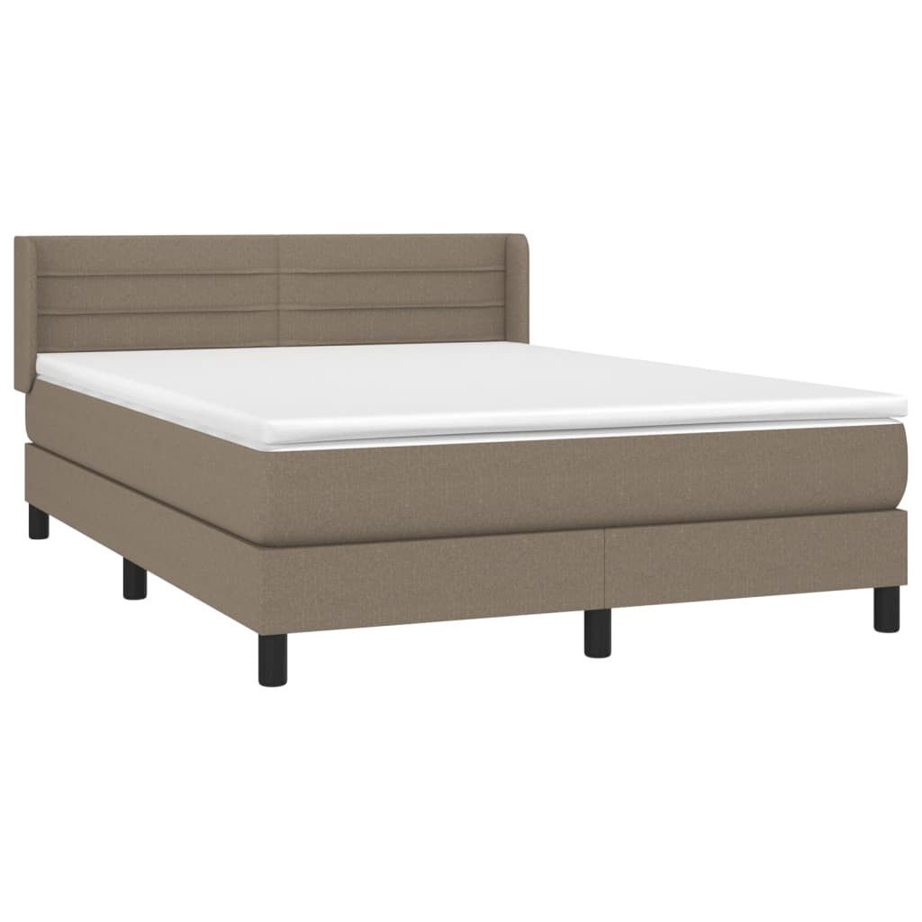 vidaXL Bett Boxspringbett mit Matratze Taupe günstig online kaufen
