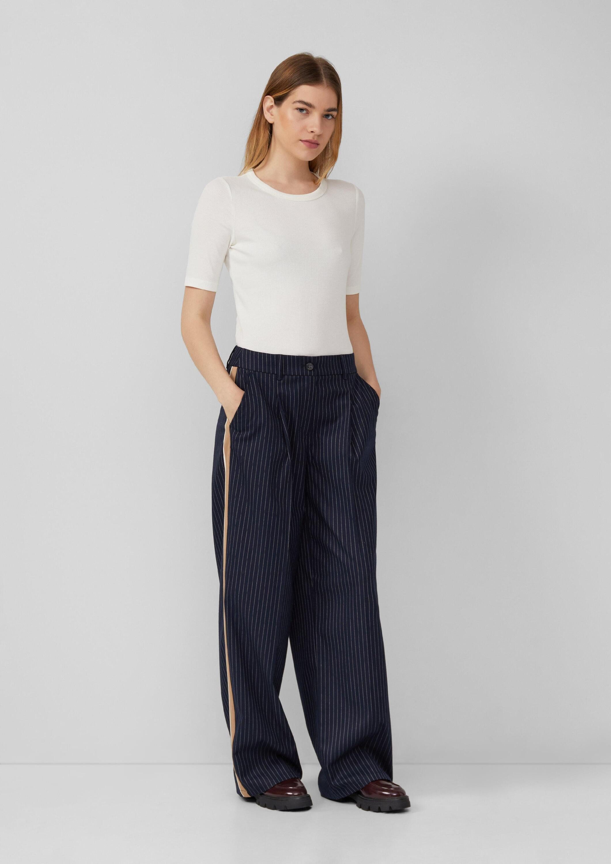 s.Oliver Chinos Hose High-Rise-Hose mit Bundfalte und Nadelstreifen günstig online kaufen