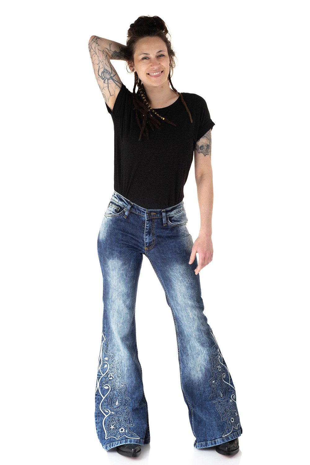Comycom Schlagjeans Damen STAR RAIDER bestickt – Bild 4 von 5