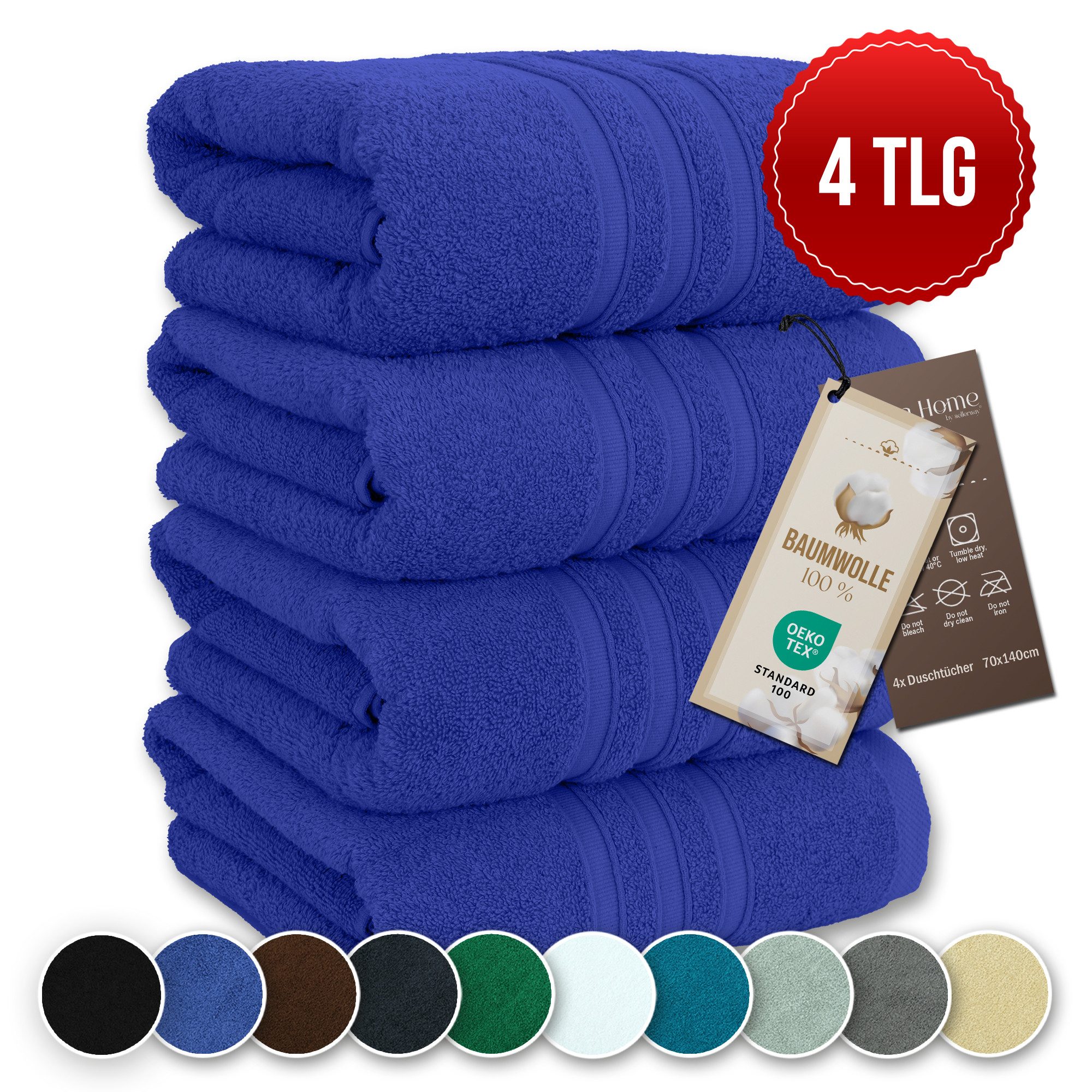 Veluna Home Badetücher Duschtücher Set, Duschtücher (70x140 cm), Полотенца (40x70 cm), 100% Baumwolle