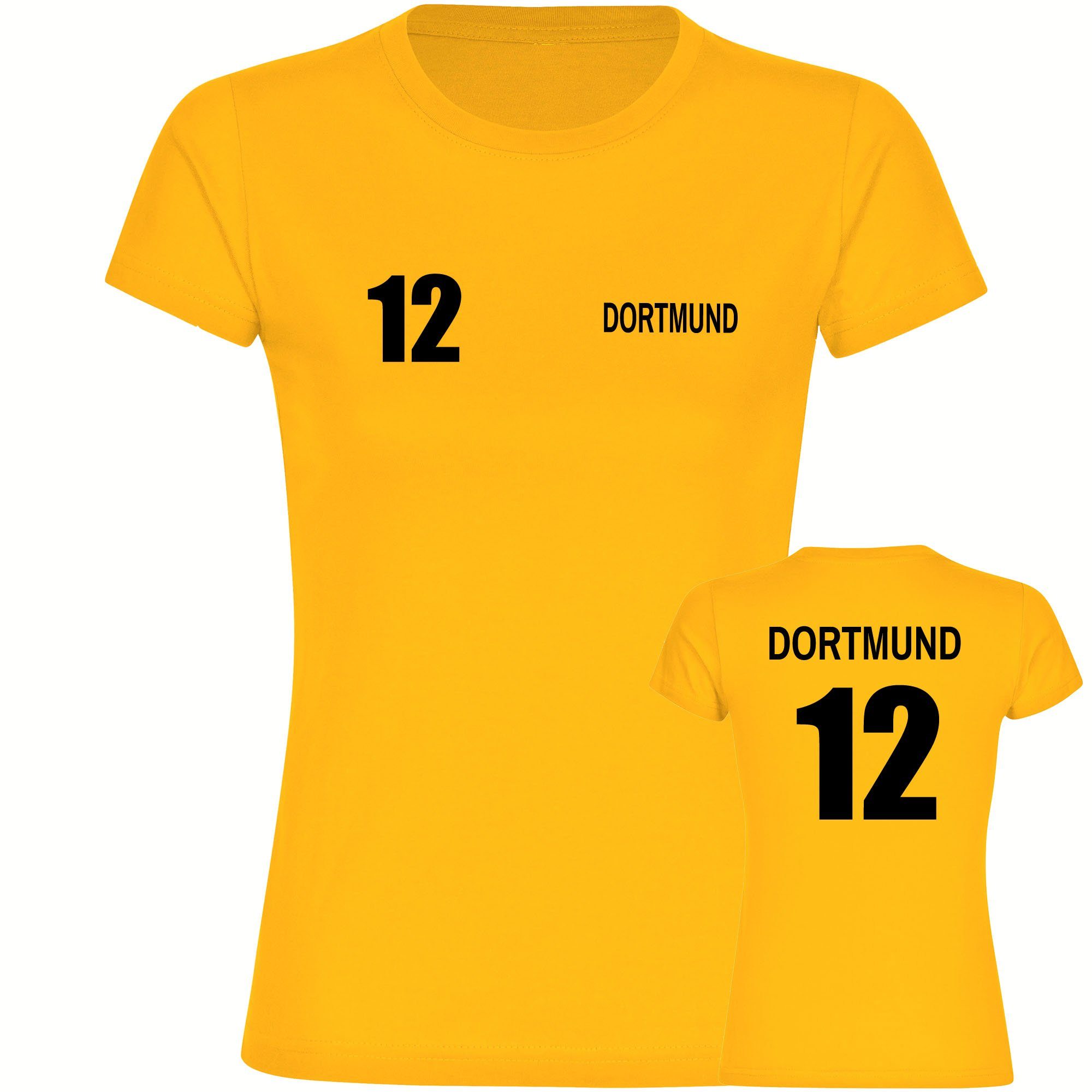 multifanshop T-Shirt Damen Dortmund - Trikot Nummer 12 - Frauen