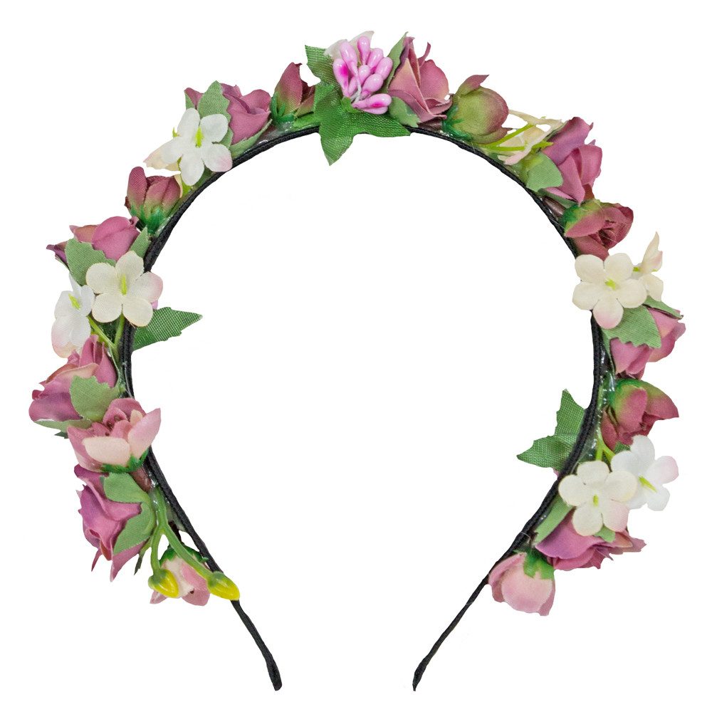 Trachtenland Trachtenhut Blumen Haarreif 'Sabia' mit Rosen und Blüten, Alt