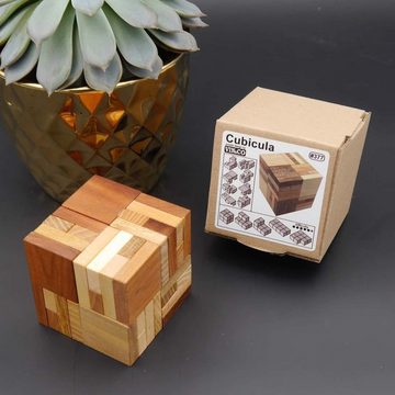 ROMBOL Denkspiele Spiel, 3D-Puzzle CUBICULA - tolles, schwieriges Holzpuzzle, Holzspiel