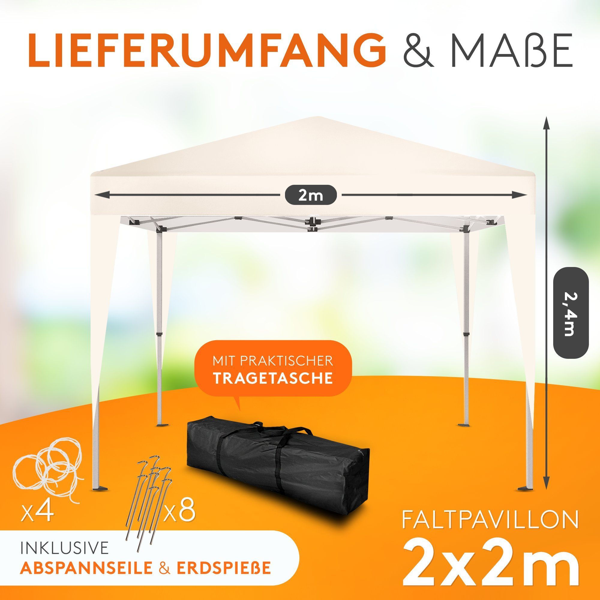 Kronenburg Partyzelt Faltpavillon 2x2 m wasserdicht günstig online kaufen