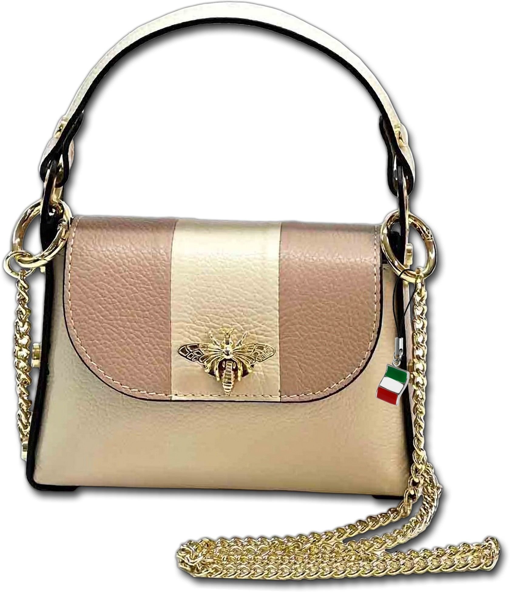 FLORENCE Umhängetasche beige rosa Florence Tasche Leder (Umhängetasche, Umhängetasche), Damen Tasche Echtes Leder grau, hellgrau, Made-In Italy
