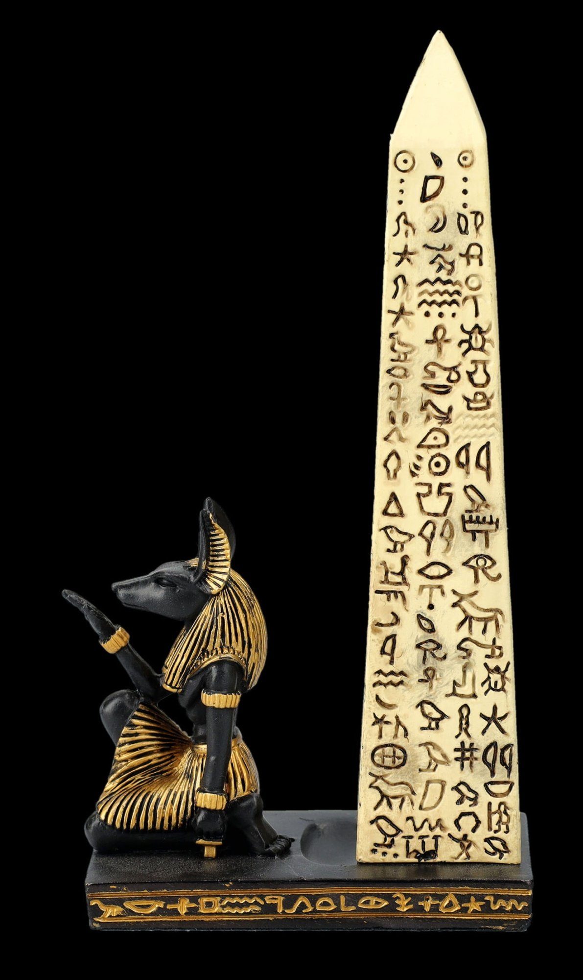 Figuren Shop GmbH Räucherstäbchen-Halter Räucherstäbchenhalter Anubis Obelisk Deko - ägyptische & Dekoration 