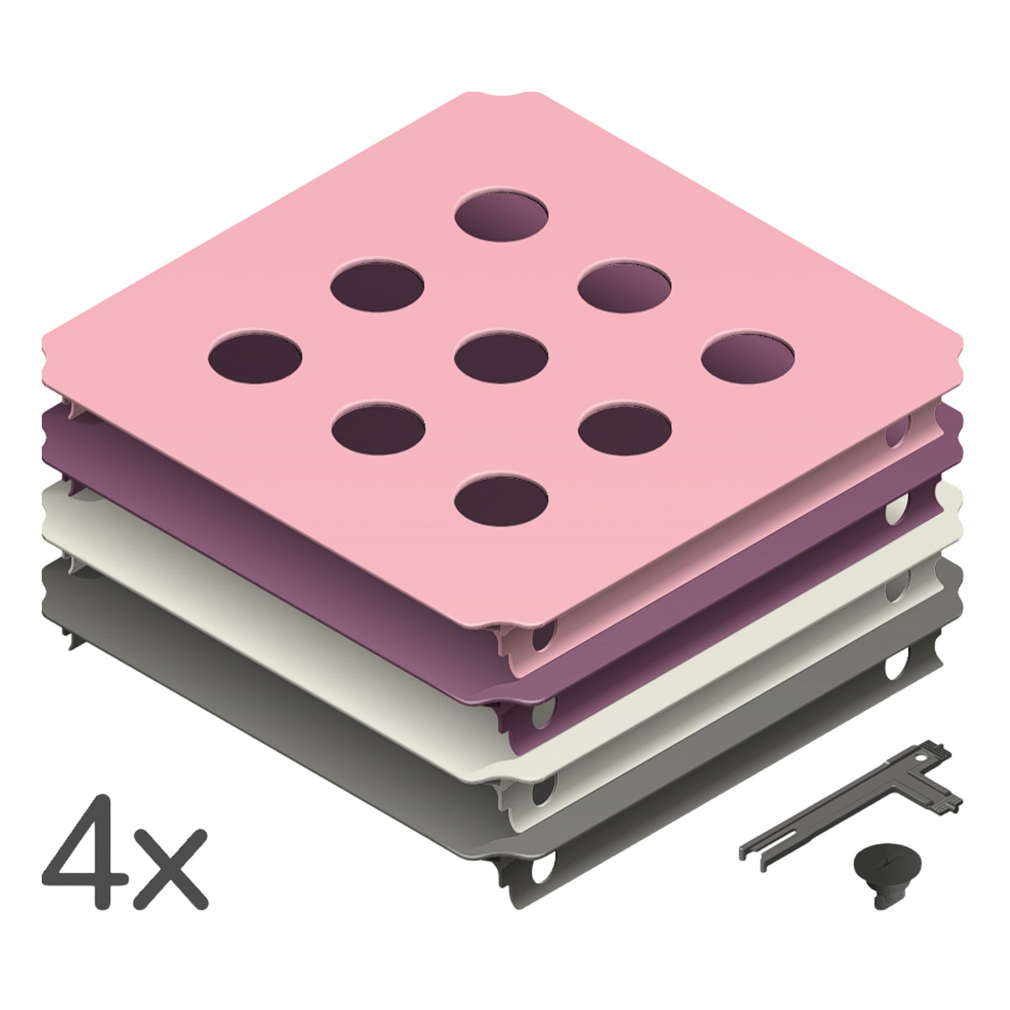 QUADRO Spielturm-Erweiterung Lochplattenset S, (Montessori-inspiriertes Erweiterungsset, Ergänzung zu jedem Quadro Baukasten), Modulare Erweiterung, ab 6 Monaten, Made in Germany, UV-stabil