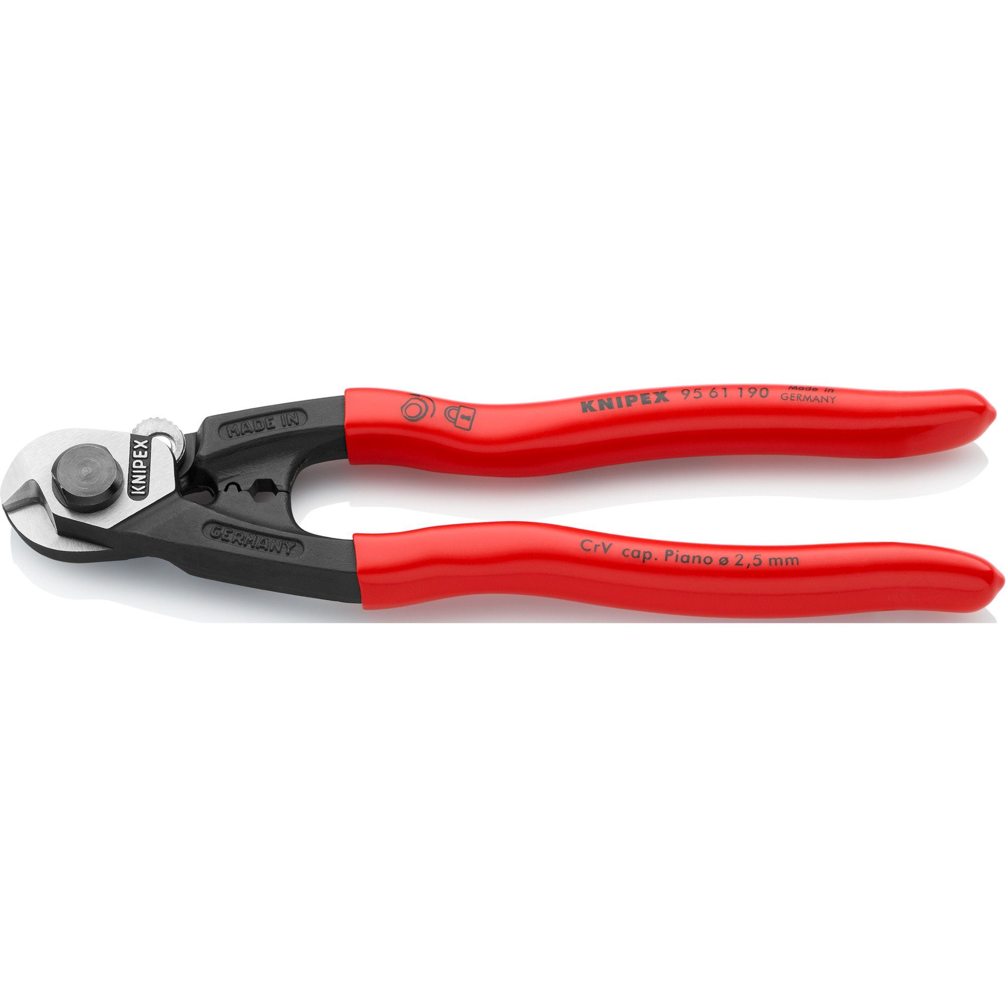 Knipex Greifzange KNIPEX Drahtseilschere 95 61 190, Schneid-Zange
