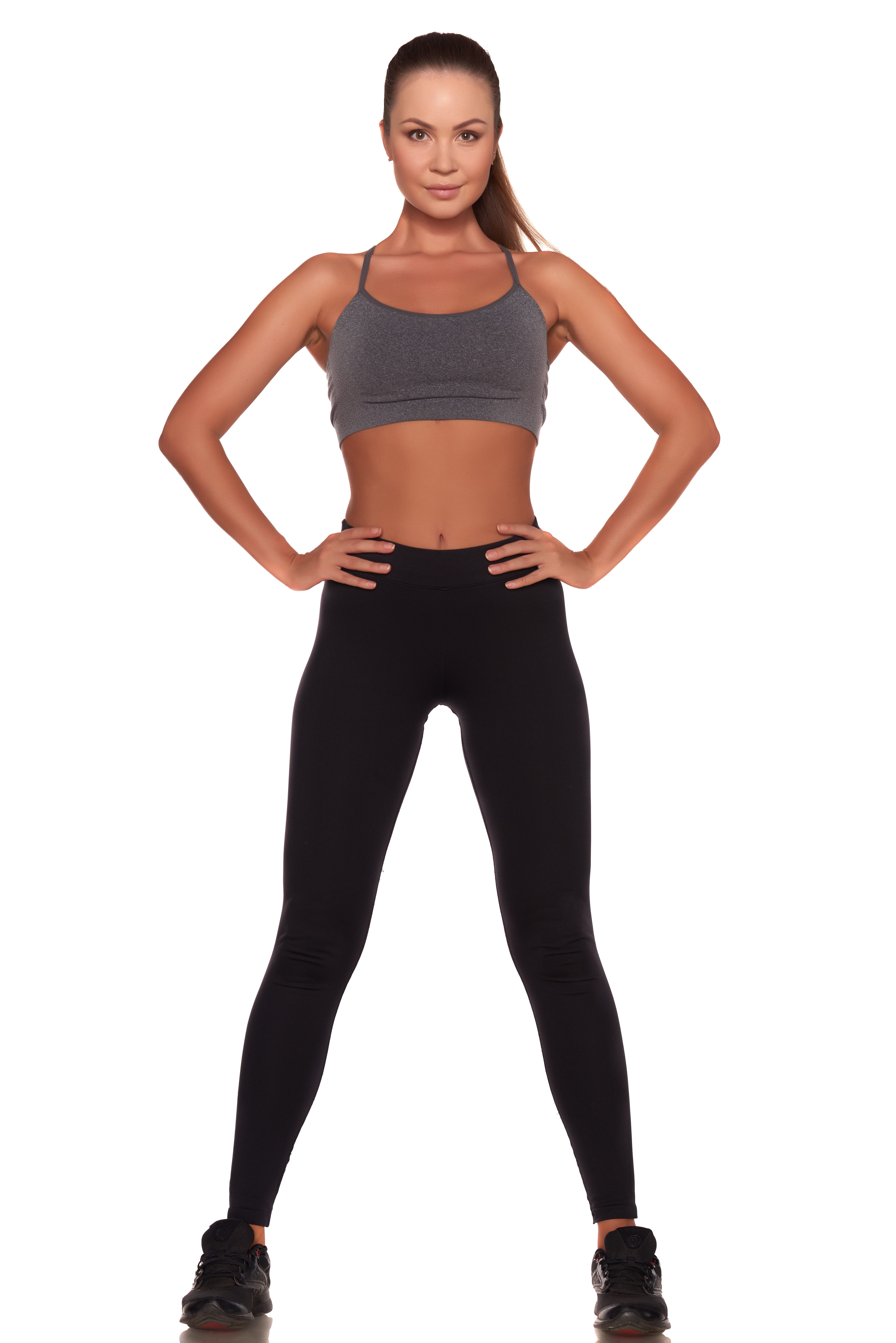 Leggings 2 blickdichte Baumwoll Legging lang für Freizeit Sport Gr. S - 3XL