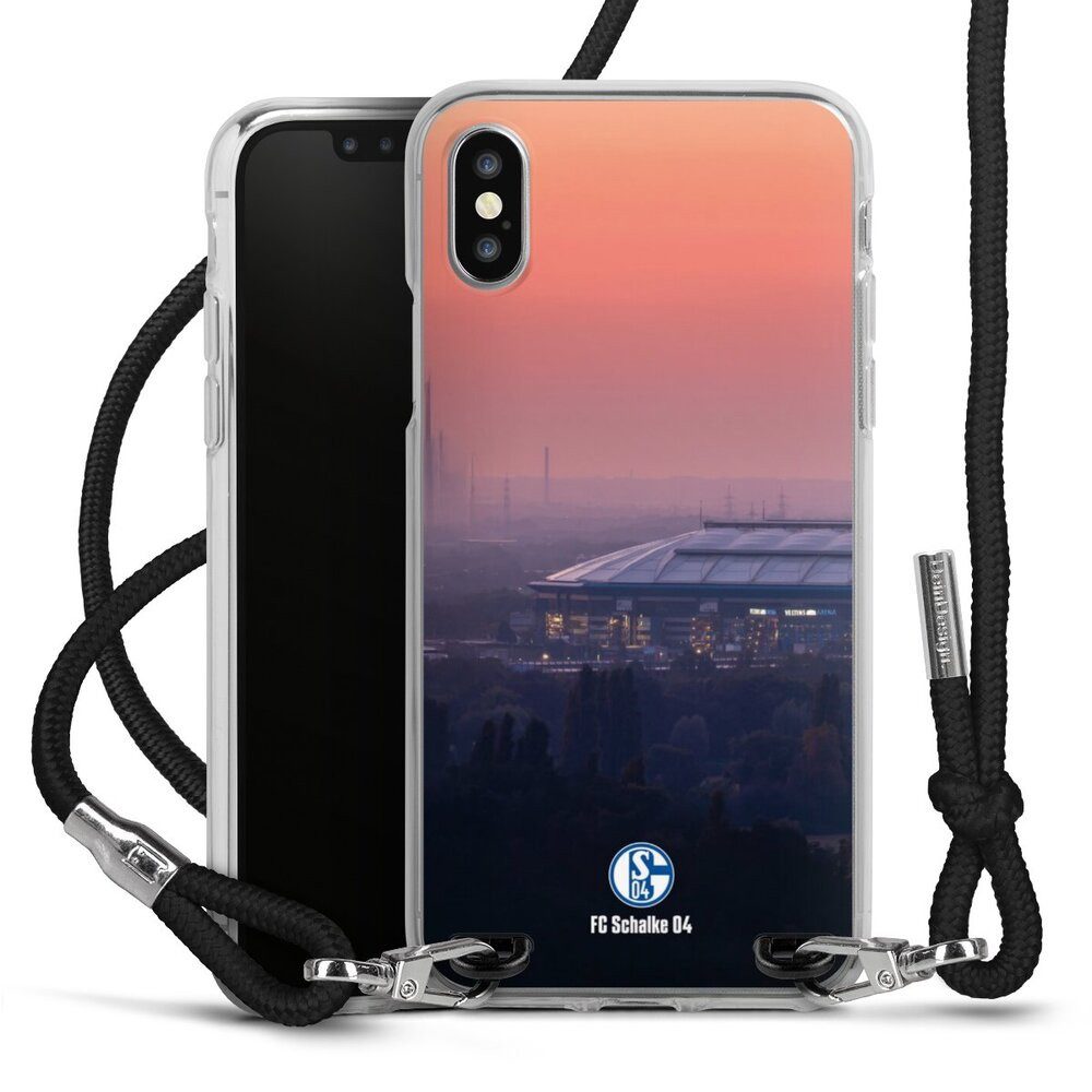 DeinDesign Handyhülle Stadion FC Schalke 04 Offizielles Lizenzprodukt Schalke 04 Stadion, Apple iPhone X Handykette Hülle mit Band Case zum Umhängen