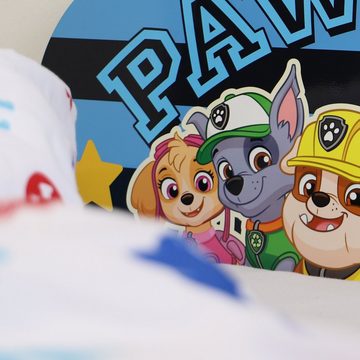 W&O Products B.V. Kinderbett PAW Patrol Bett 140 x 70 cm, Kinderbett für Jungen und Mädchen ab 2 Jahren, Juniorbett mit Rausfallschutz & Lattenrost, Kinderzimmermöbel mit coolem Design (tierische Helden), Paw Patrol Design