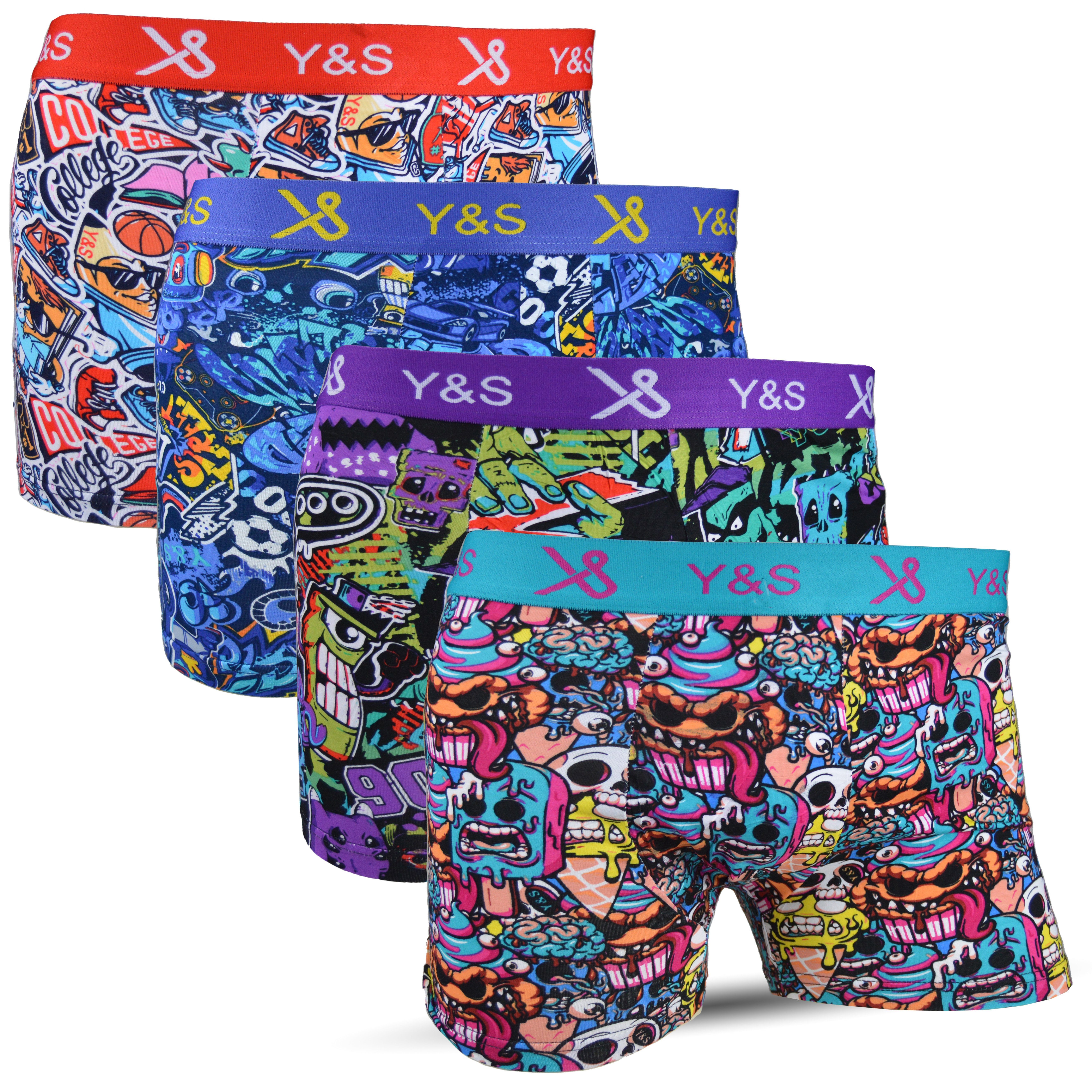 Socked Boxershorts bunte Unterhosen Retroshorts 85801 bunte, (4-St) lustige, farbige