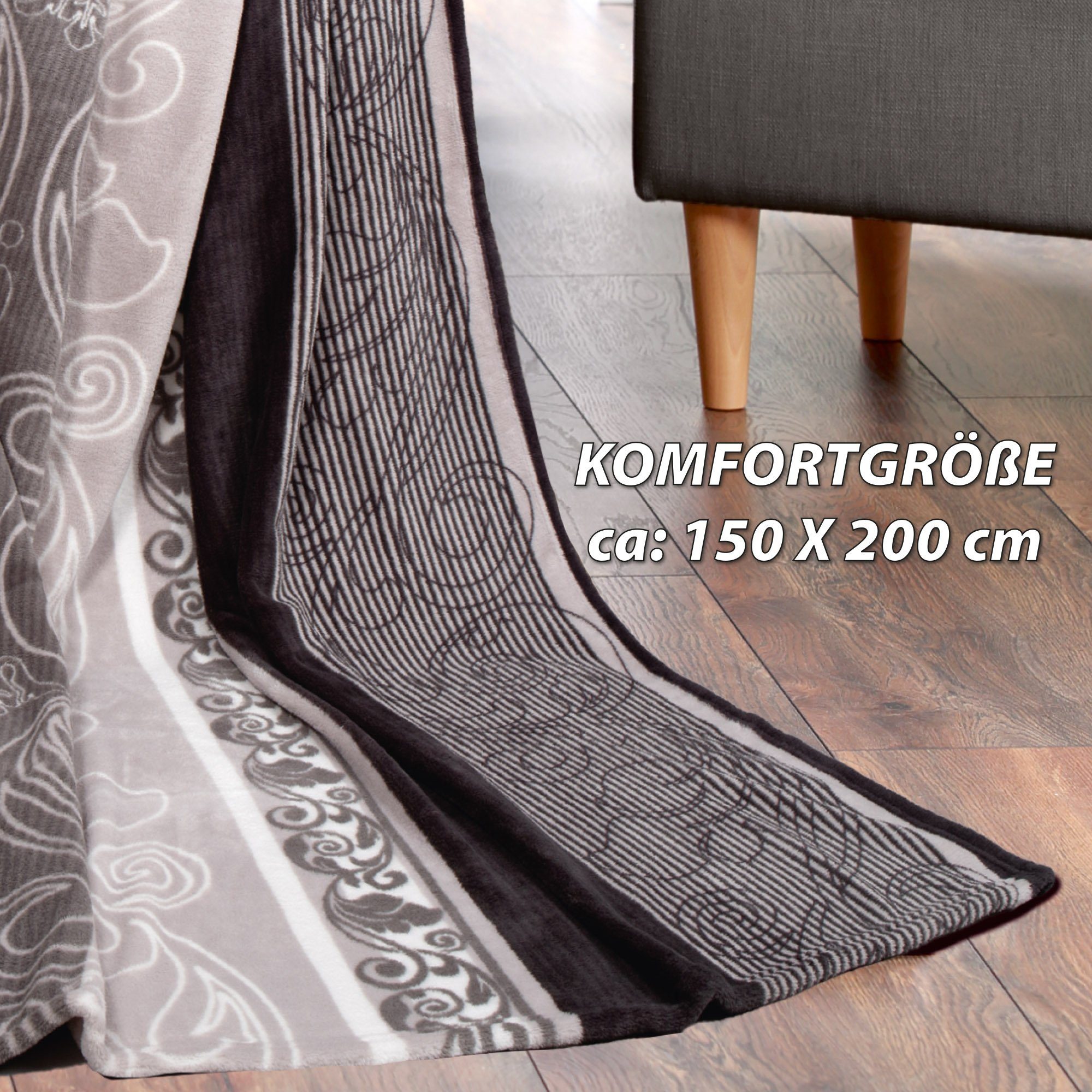 Wohndecke aus Mikrofaser 150x200cm, Bestlivings, kuschelweich (Cashmere-Feeling), 100% Polyester, 30°C waschbar