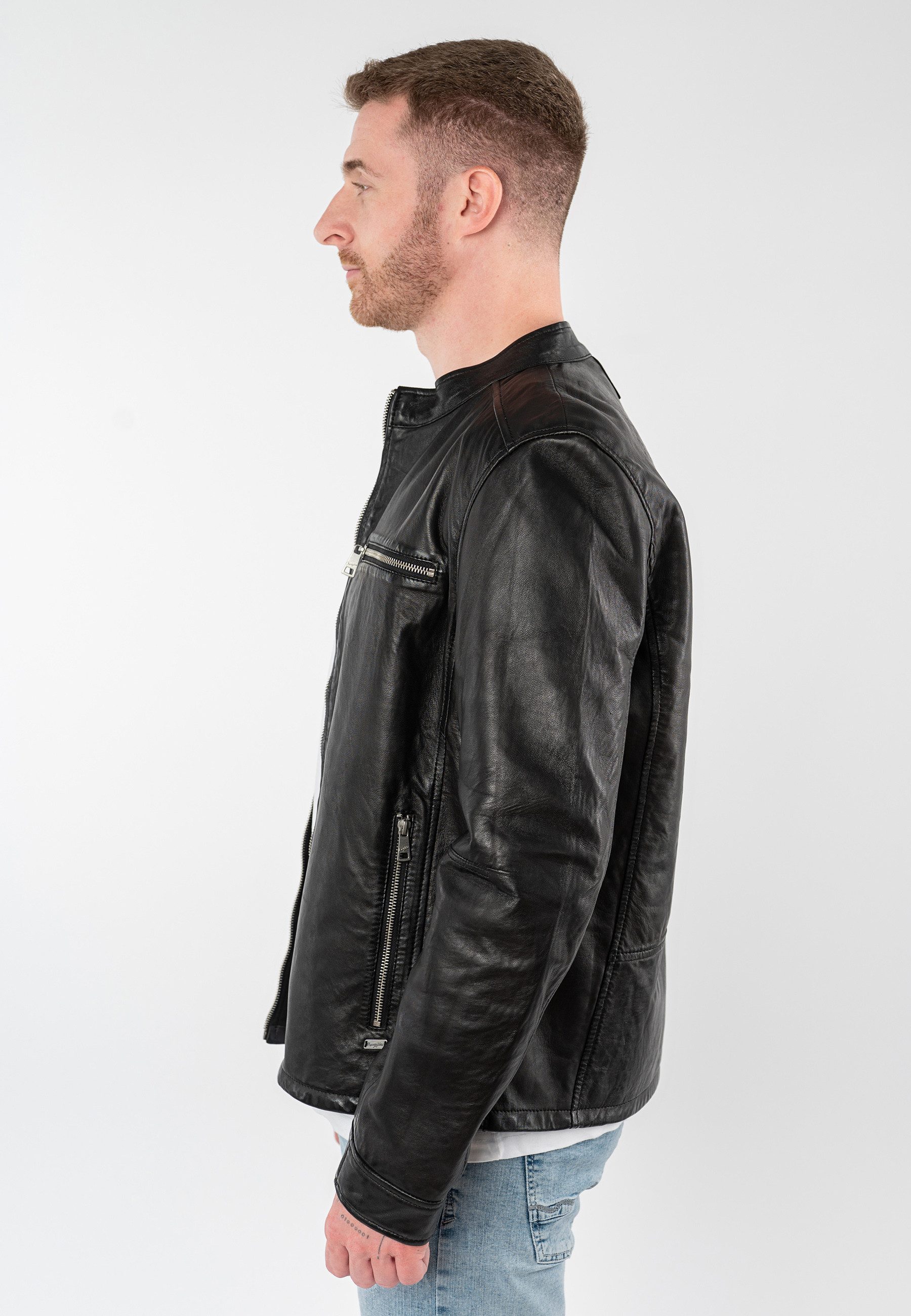Mauritius Lederjacke MMBounto mit Stehkragen günstig online kaufen