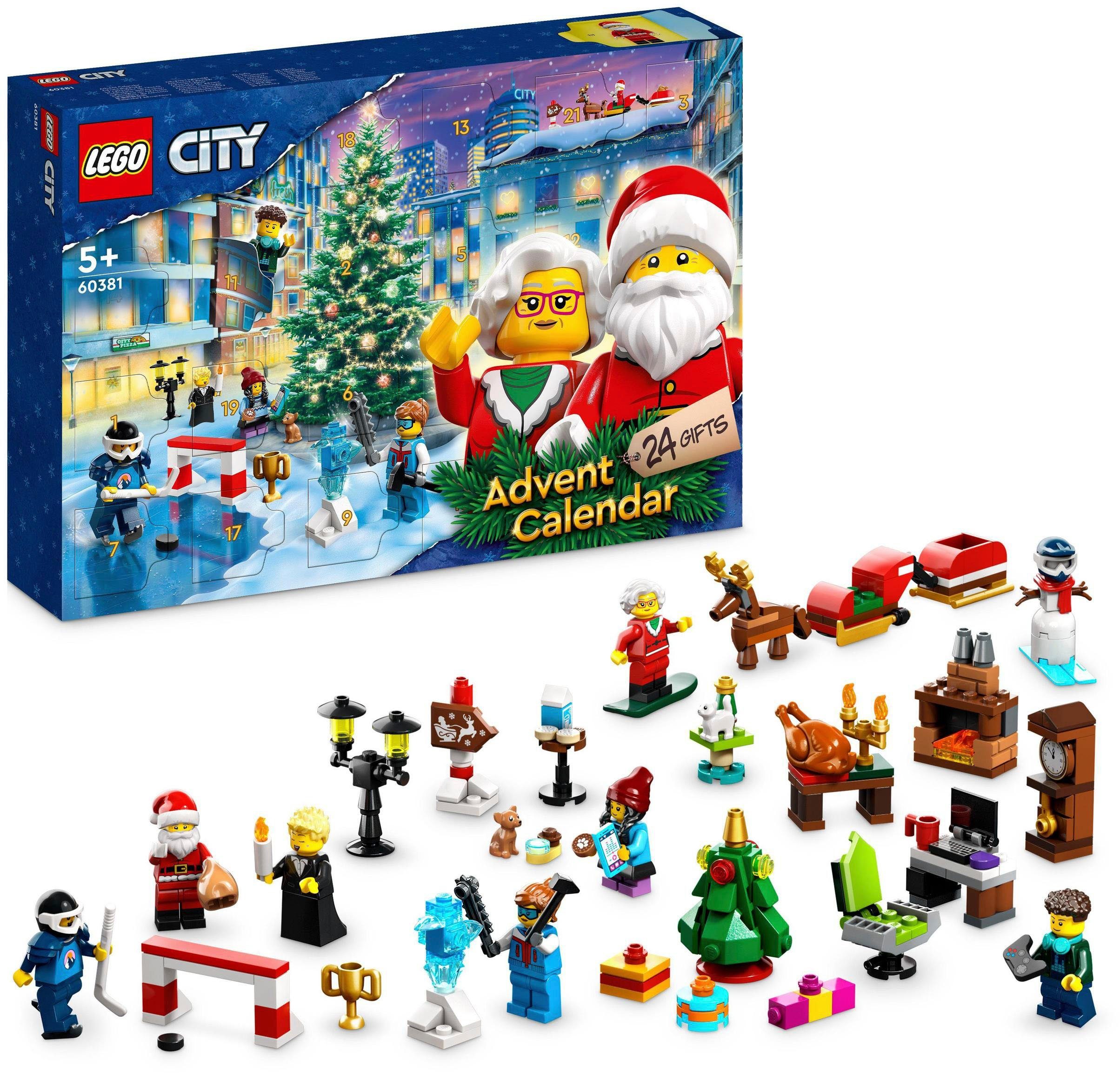 LEGO® Spielzeug-Adventskalender Spielbausteine, LEGO City 2023 (60381), LEGO® City, Made in Europe
