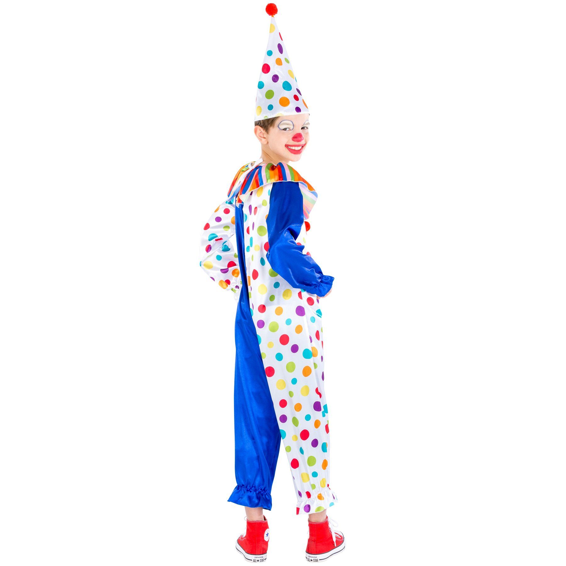 dressforfun Clown-Kostüm Kinder - Teenkostüm Clown Jux, Wundervoller, farbiger Overall