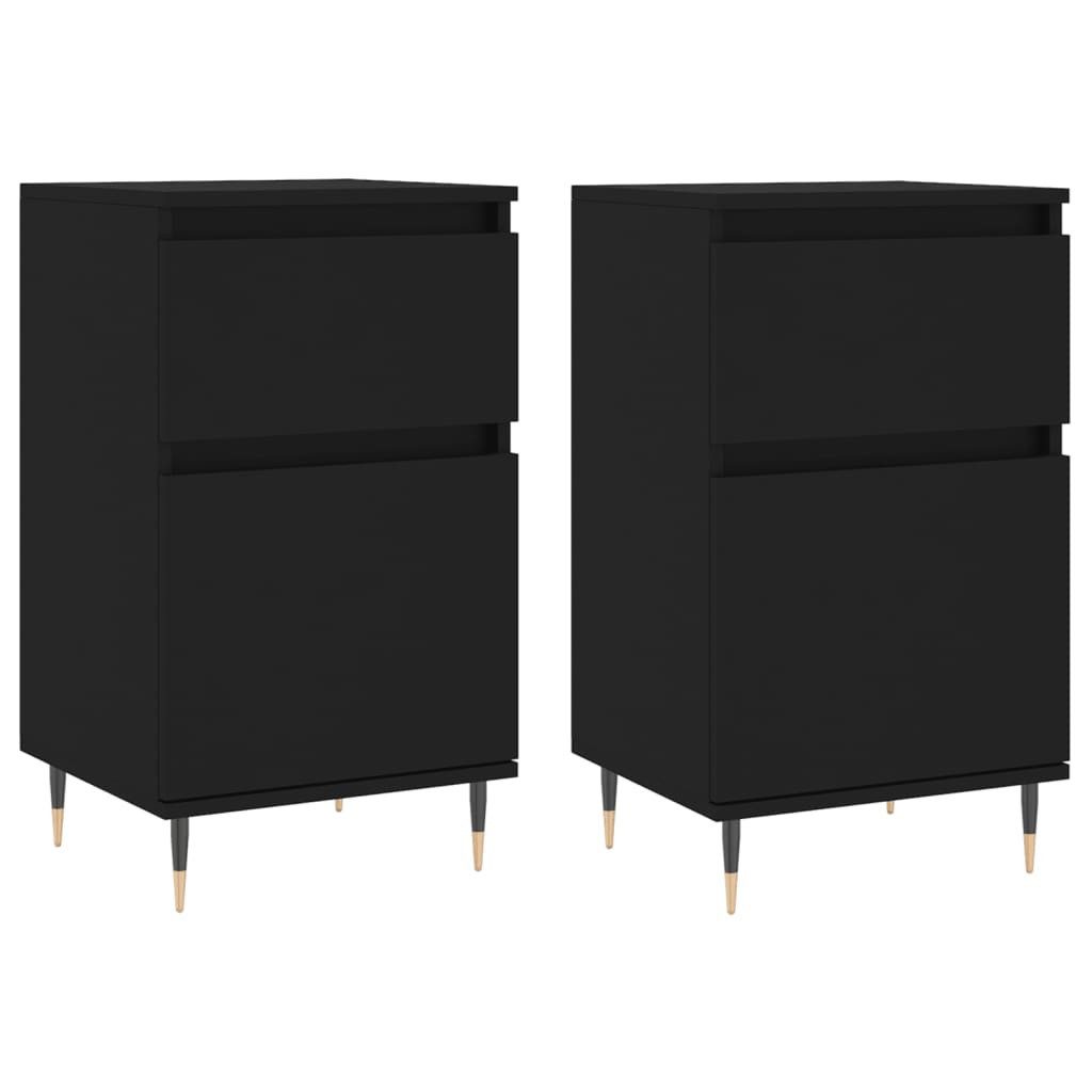 vidaXL Sideboard Sideboards 2 Stk. Schwarz 40x35x70 cm Holzwerkstoff (2 St) günstig online kaufen