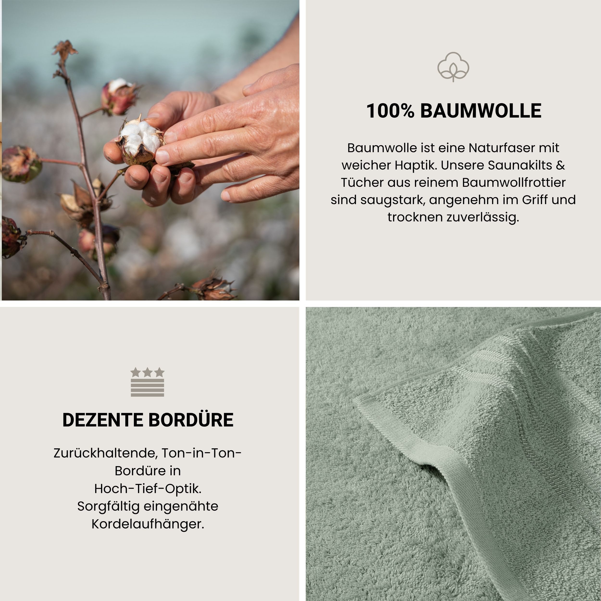 Schiesser Gästehandtücher Milano aus 100% Baumwolle mit eleganter Bordüre in Hoch-Tief-Optik, Frottier (Set, 5-St), OEKO-TEX® MADE IN GREEN – Bild 4 von 5