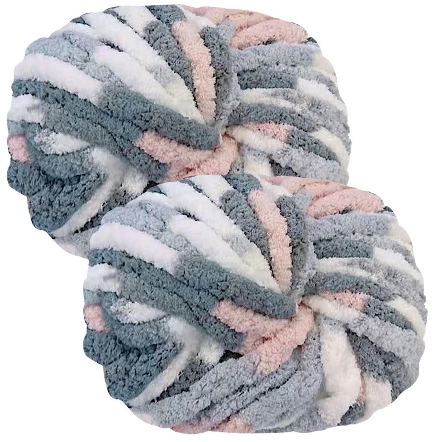 LuxusKollektion XXL Dickes Chenille Garn 2x250g Häkelwolle