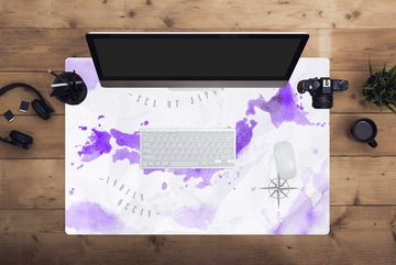 MuchoWow Gaming Mauspad Weltkarten - Japan - Violett (1-St), Büro für Tastatur und Maus, Mousepad Gaming, 90x60 cm, XXL, Großes