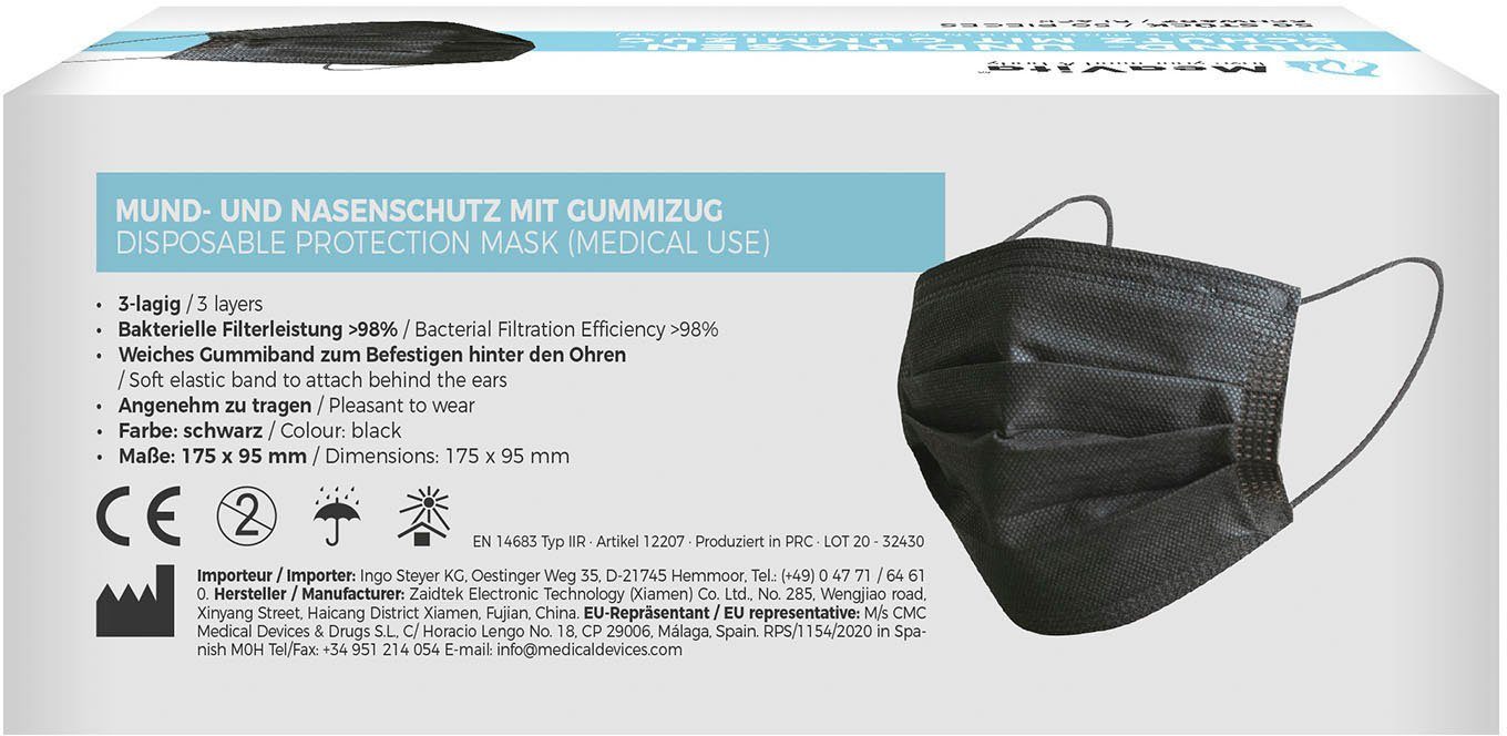 Medizinischer Mund-Nasen-Schutz, Packung, 50-St.