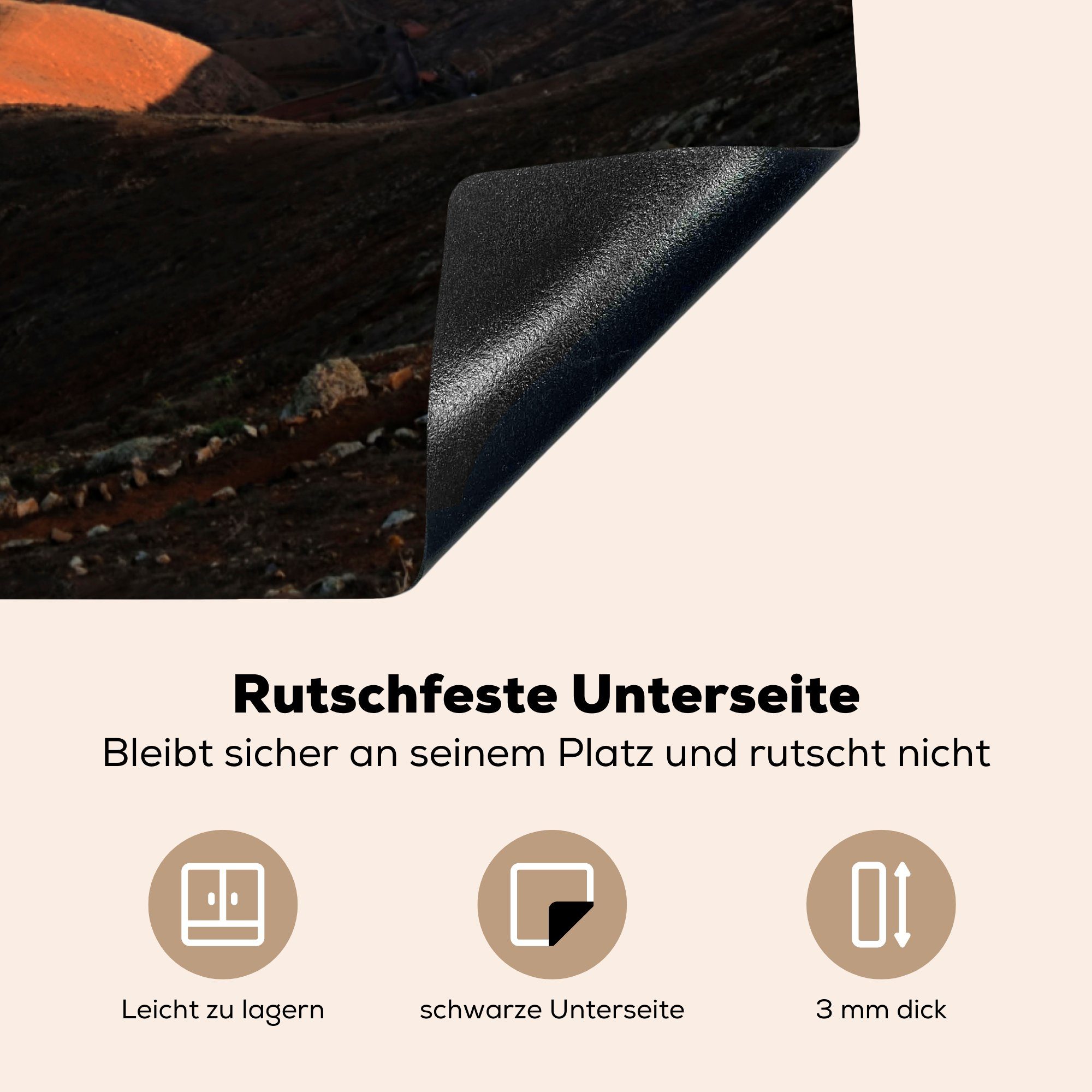 küche Planeten, Sternen MuchoWow tlg), Illustration Ceranfeldabdeckung, Arbeitsplatte Herdblende-/Abdeckplatte Planetenoberfläche (1 Eine Vinyl, und für mit einer cm, 78x78