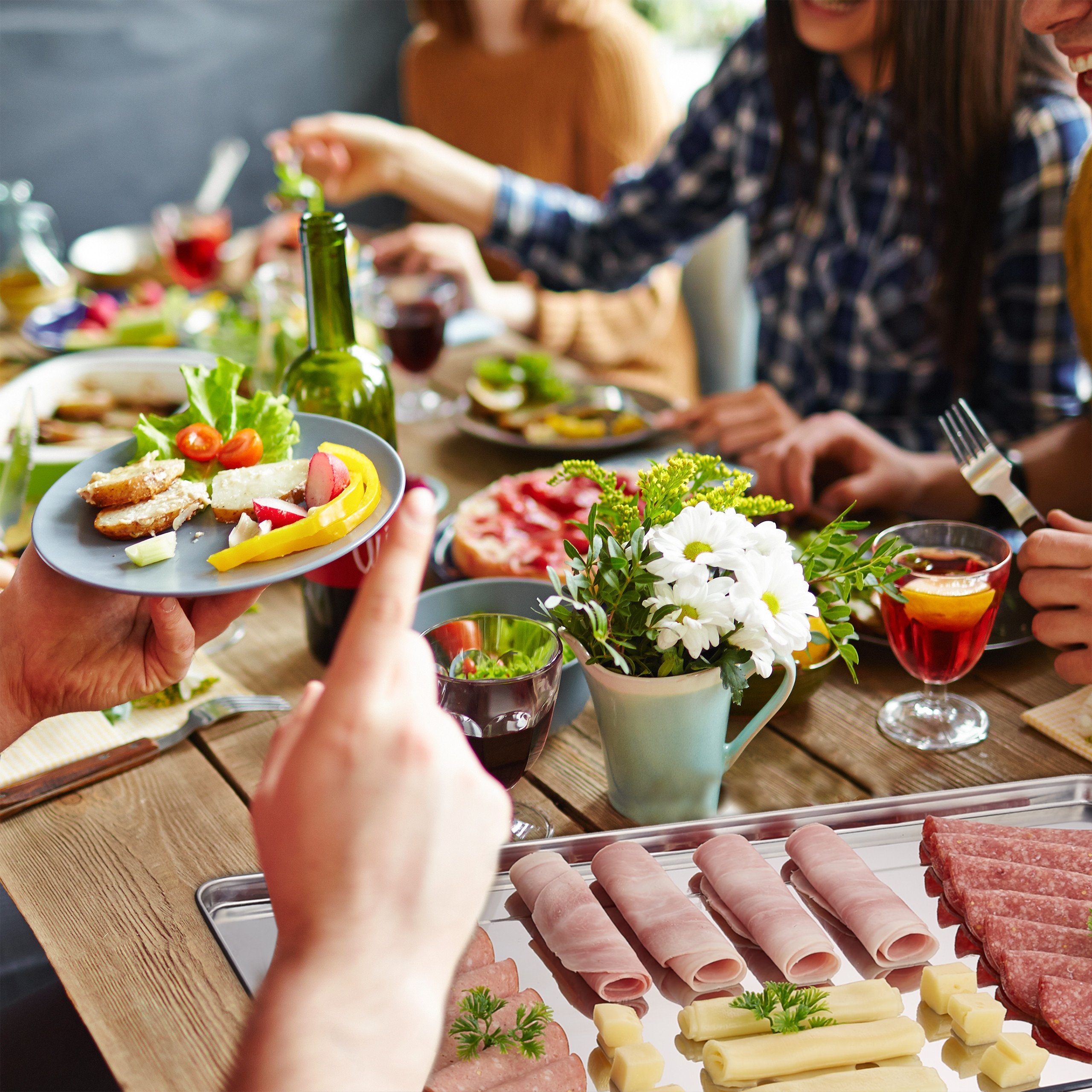 relaxdays Servierplatte 3er Set, Edelstahl, M