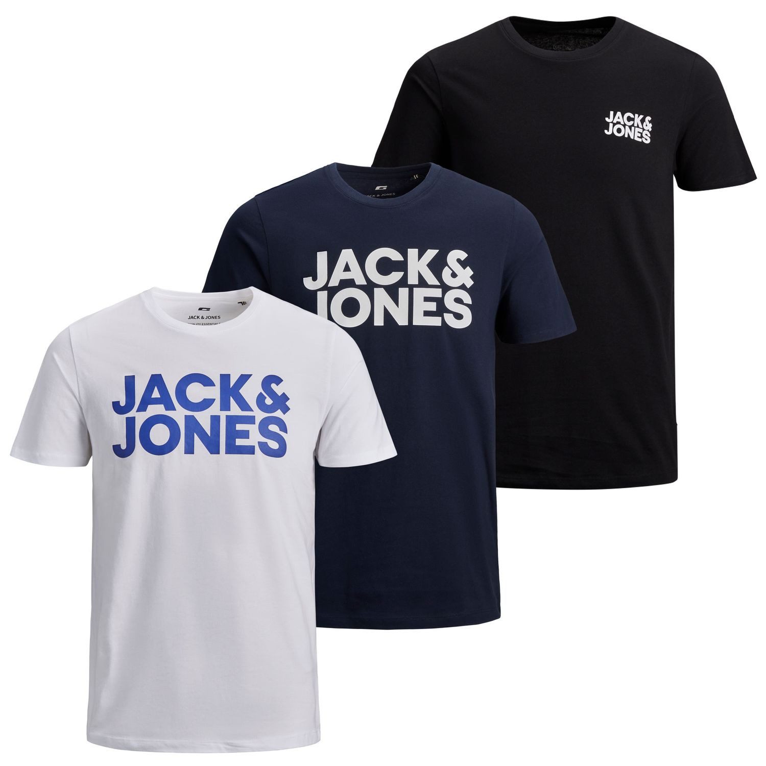 Jack & Jones Herren Rundhals T-Shirt JJECORP LOGO PLAY 3er PACK - Slim Fit günstig online kaufen