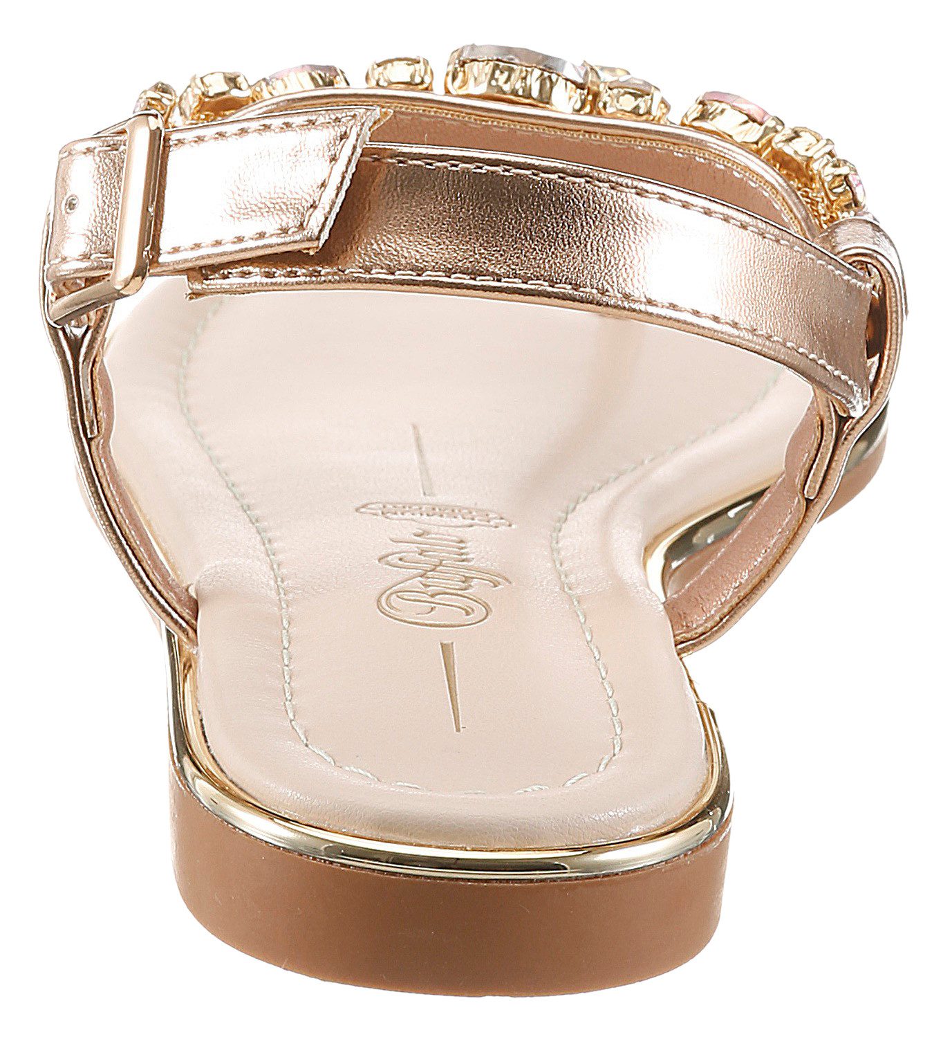 Buffalo KIRA ICE Zehentrenner, Riemchensandale, Sommerschuh, Urlaubsandale, Memory Foam Innensohle