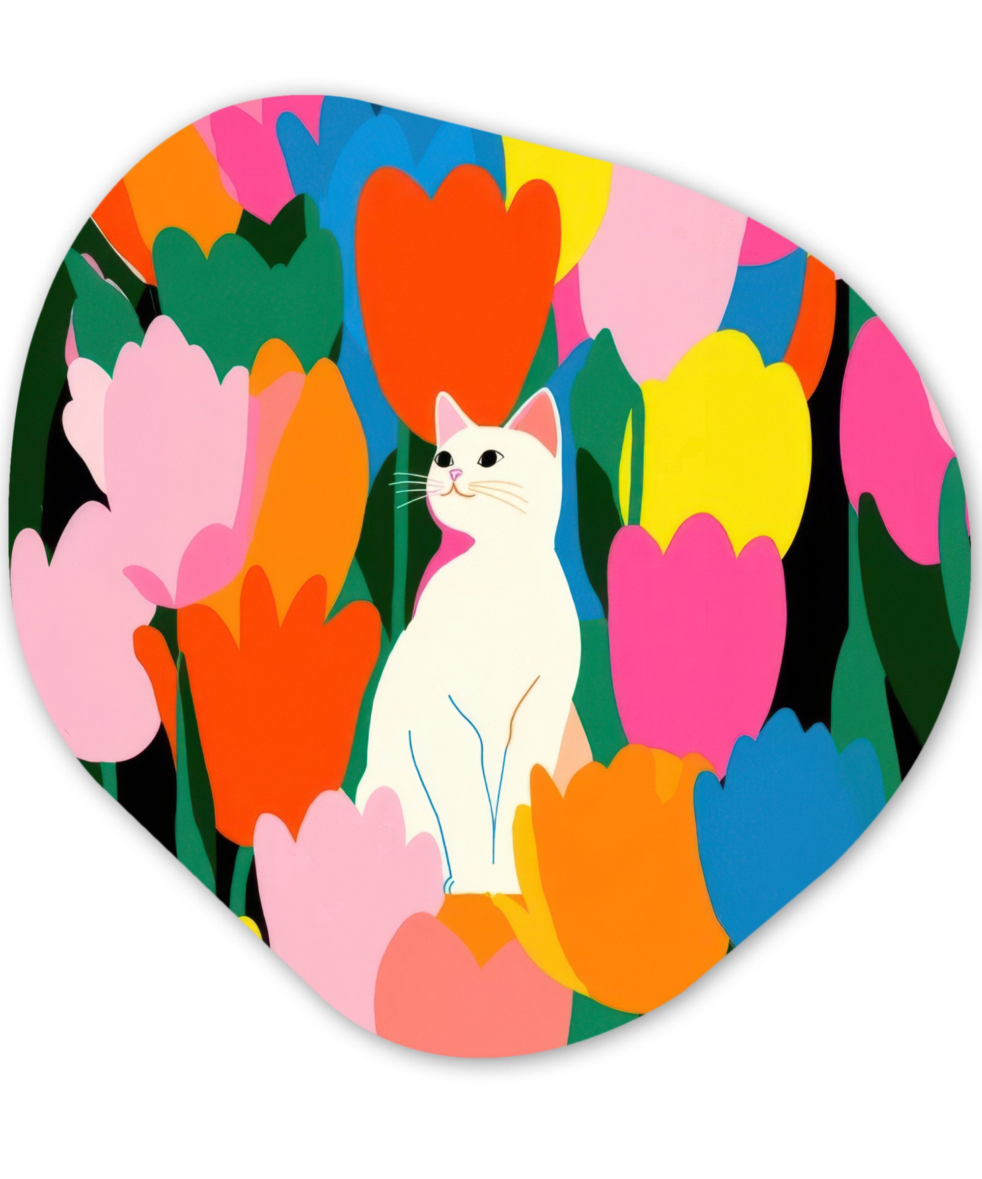 Tulpen - Katze - Farbenfroh