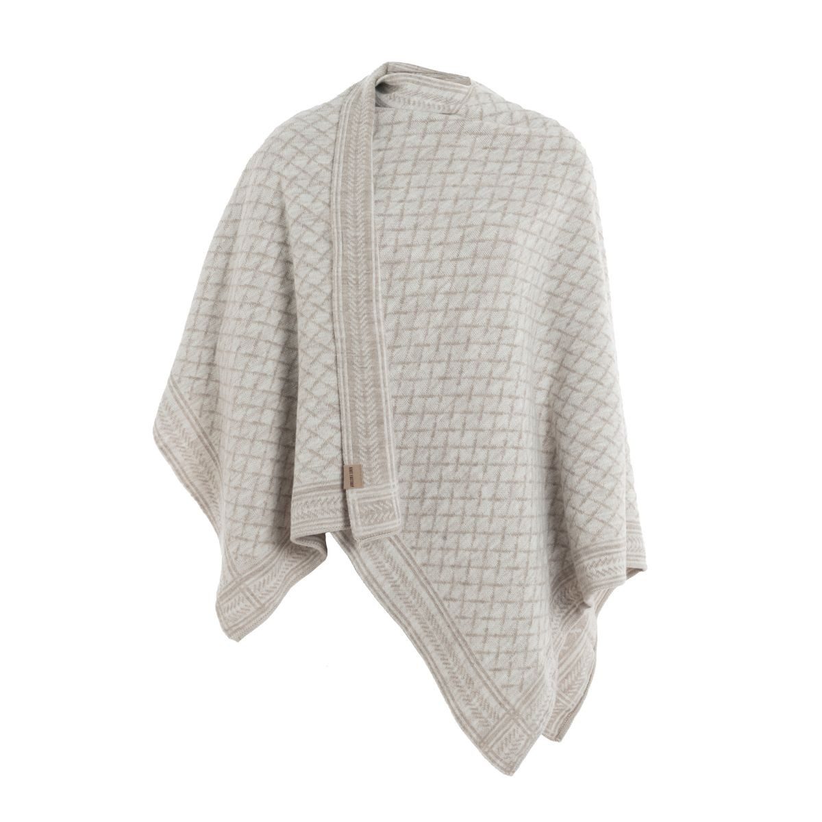 Knit Factory Poncho Dusk Poncho Cape Iced Clay/Beige (1-St) Strick Poncho für Frauen