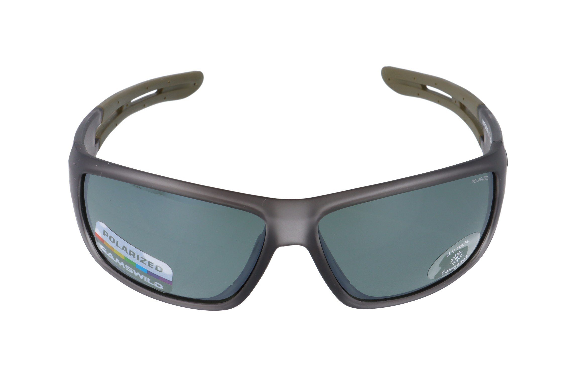 Gamswild Skibrille UV400 Sonnenbrille Fahrradbrille extra breite Bügel Damen, Herren Modell WS7127 in schwarz, grau, blau
